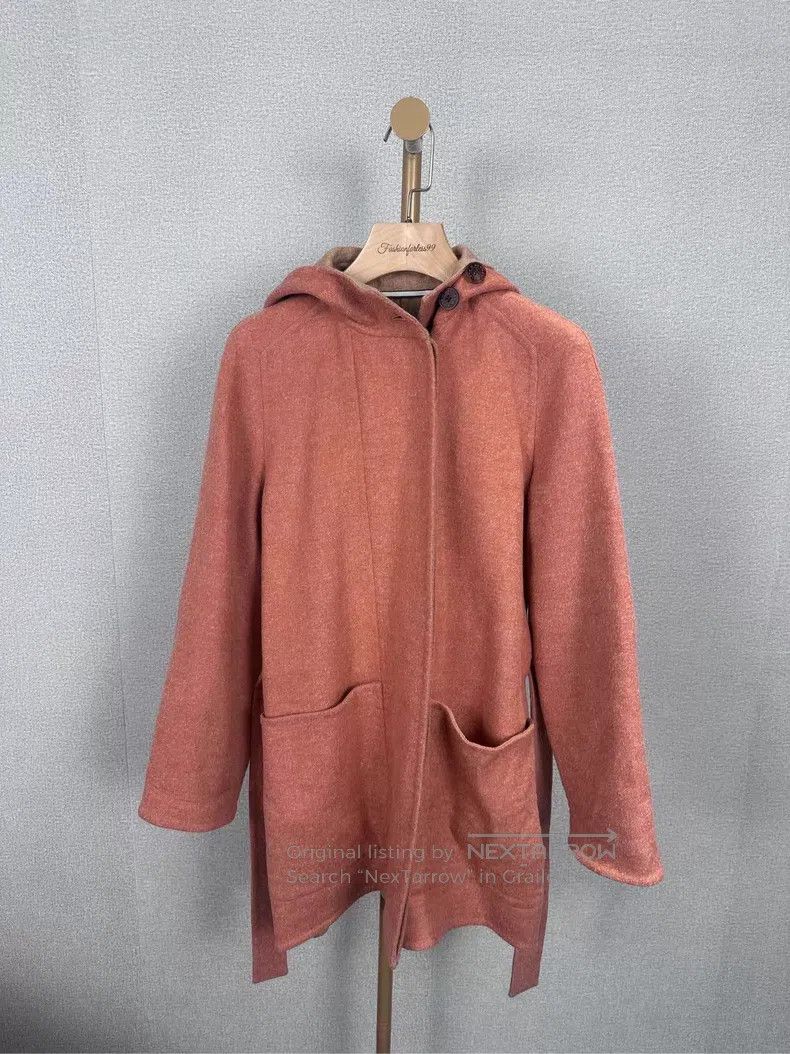 Hermes Hermes Orange Fleece Long Coat Size XXS / US 00 / IT 34 - 1 Thumbnail