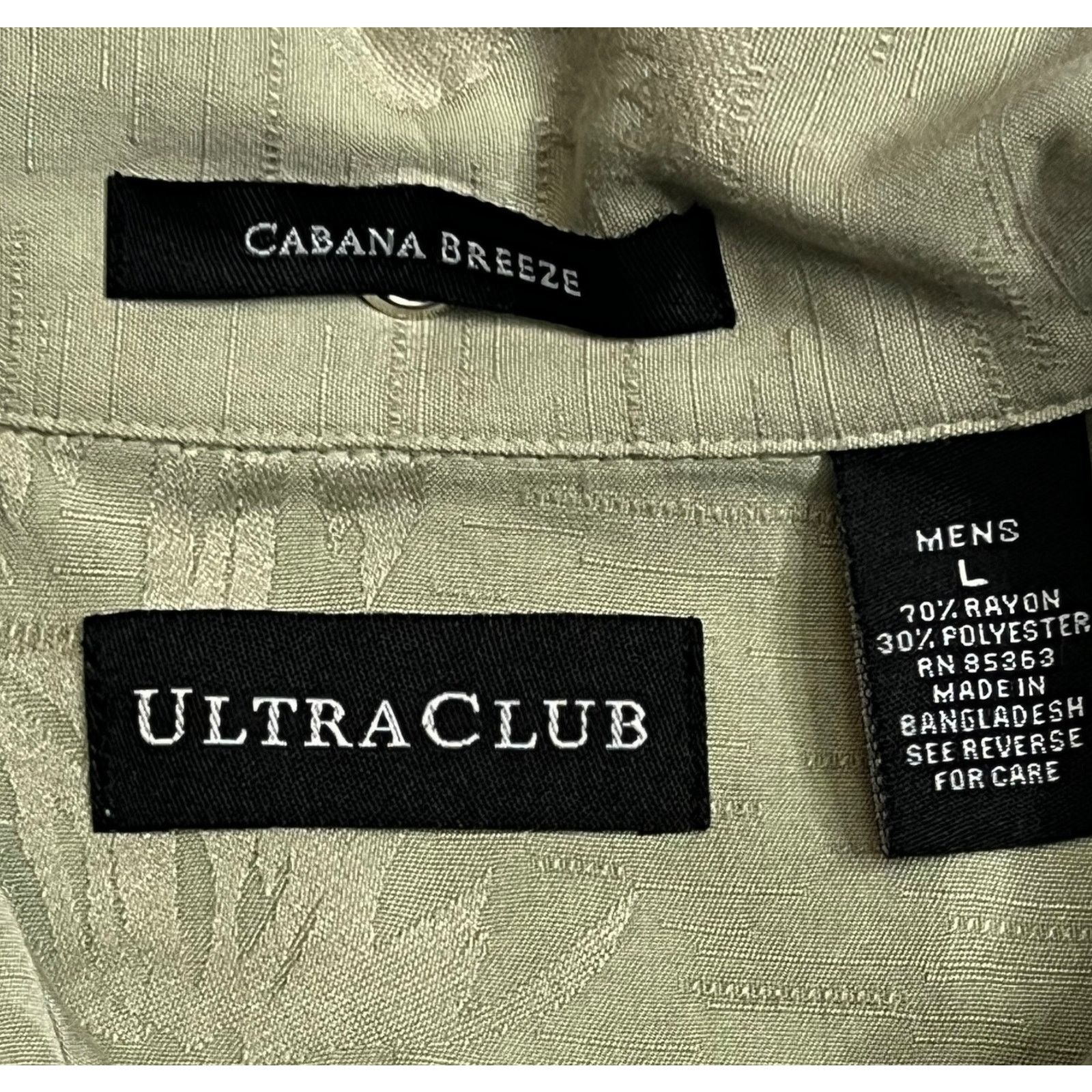 Other UltraClub Cabana Breeze Men Large Green Palm Hawaiian Shirt Size US L / EU 52-54 / 3 - 10 Thumbnail