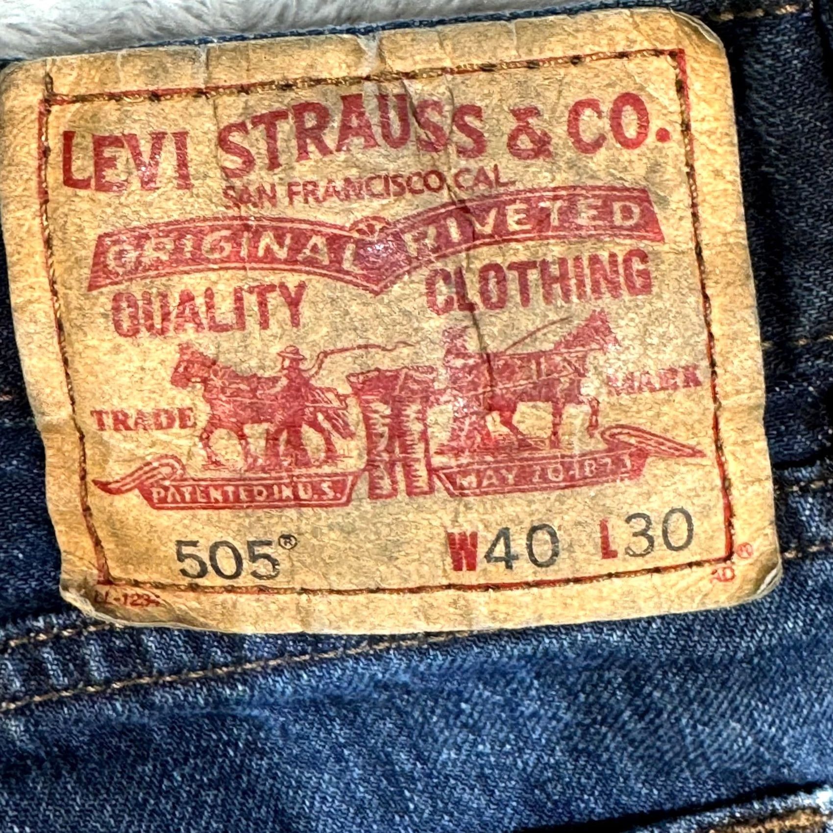 Levi's Levi's 505 Jeans Mens 40x30 Blue Denim Straight Regular Fit Workwear Jeans Size US 40 / EU 56 - 3 Thumbnail