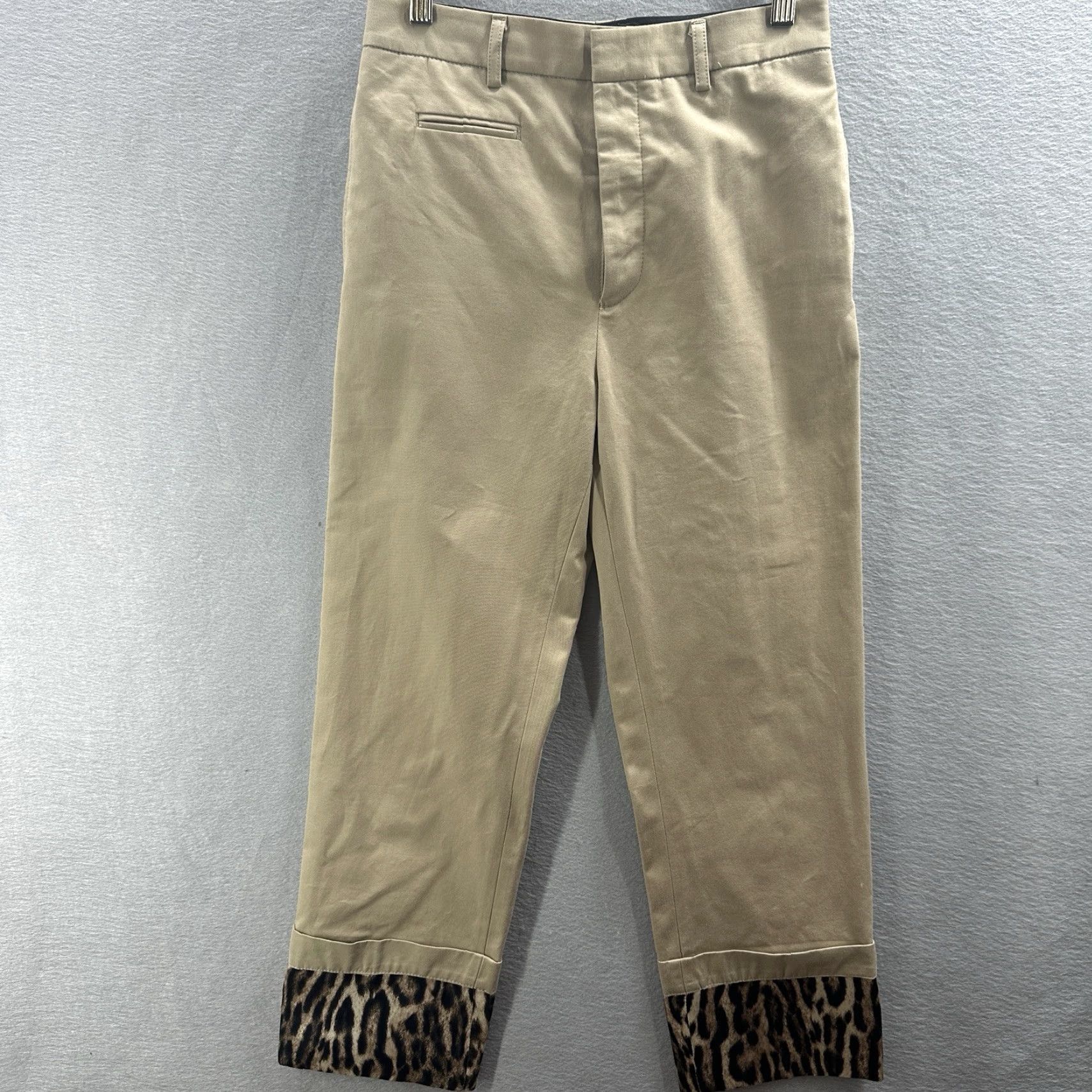 R13 R13 Pants Women 25 Wide-Leg Cargo Twill Beige Cotton Bohemian Hipster Womens Size 42" / US 20 - 2 Thumbnail