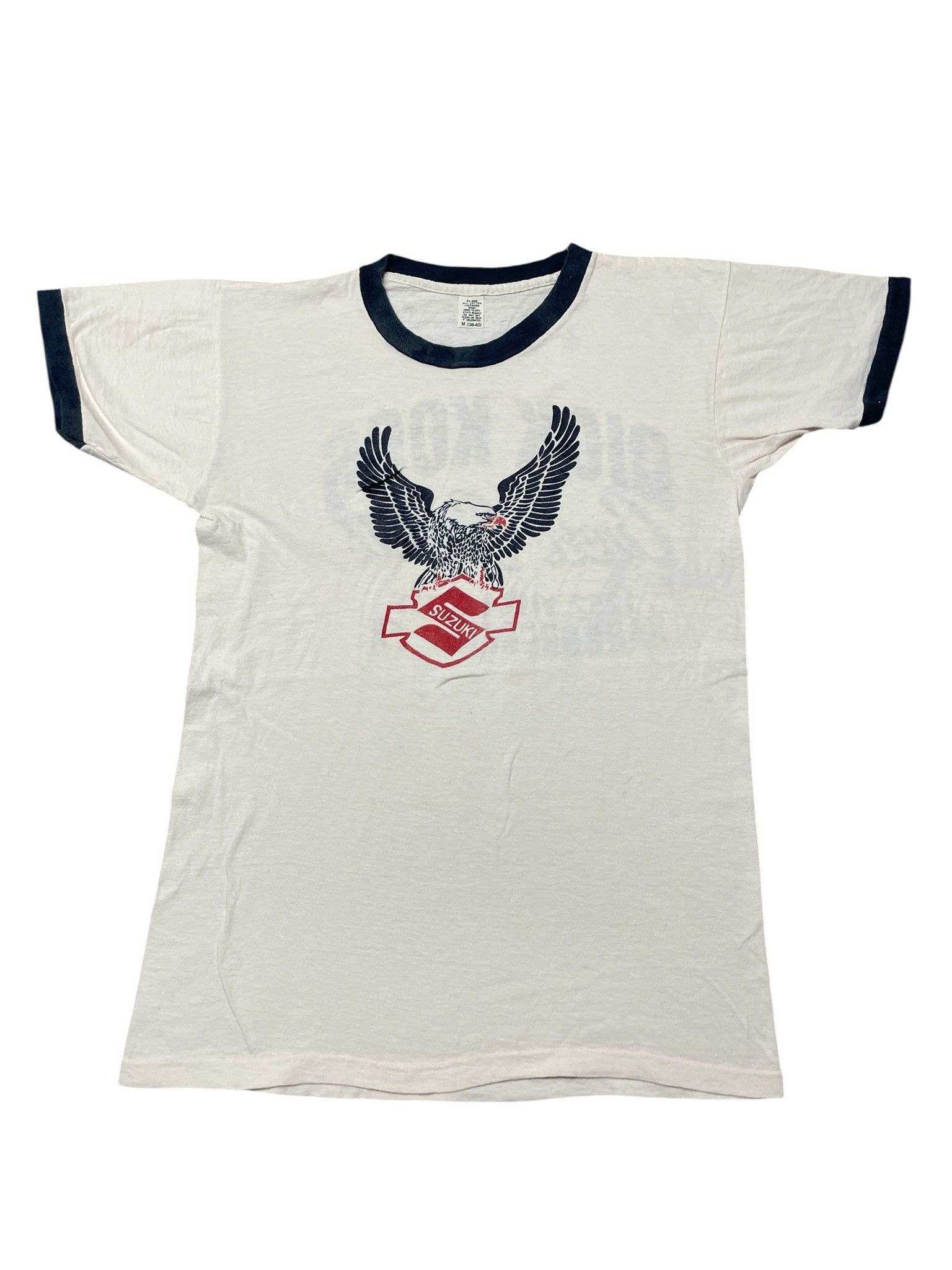 Other Vintage 1970s Suzuki Motorcycle Ringer T-Shirt Size US M / EU 48-50 / 2 - 1 Thumbnail