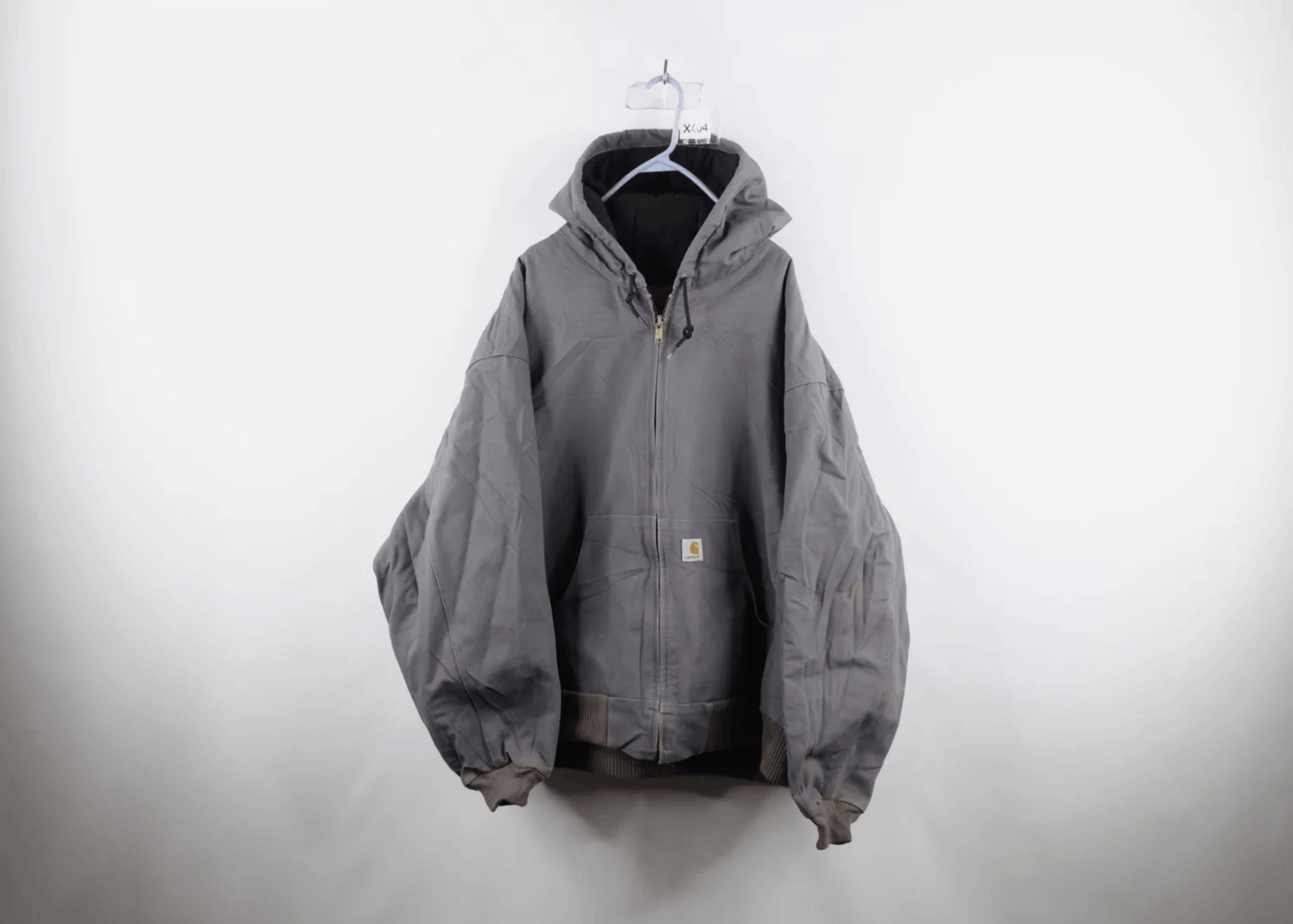 Carhartt × Vintage Vintage Carhartt Spell Out Quilted Hooded Jacket Gray USA Size US XXL / EU 58 / 5 - 1 Thumbnail
