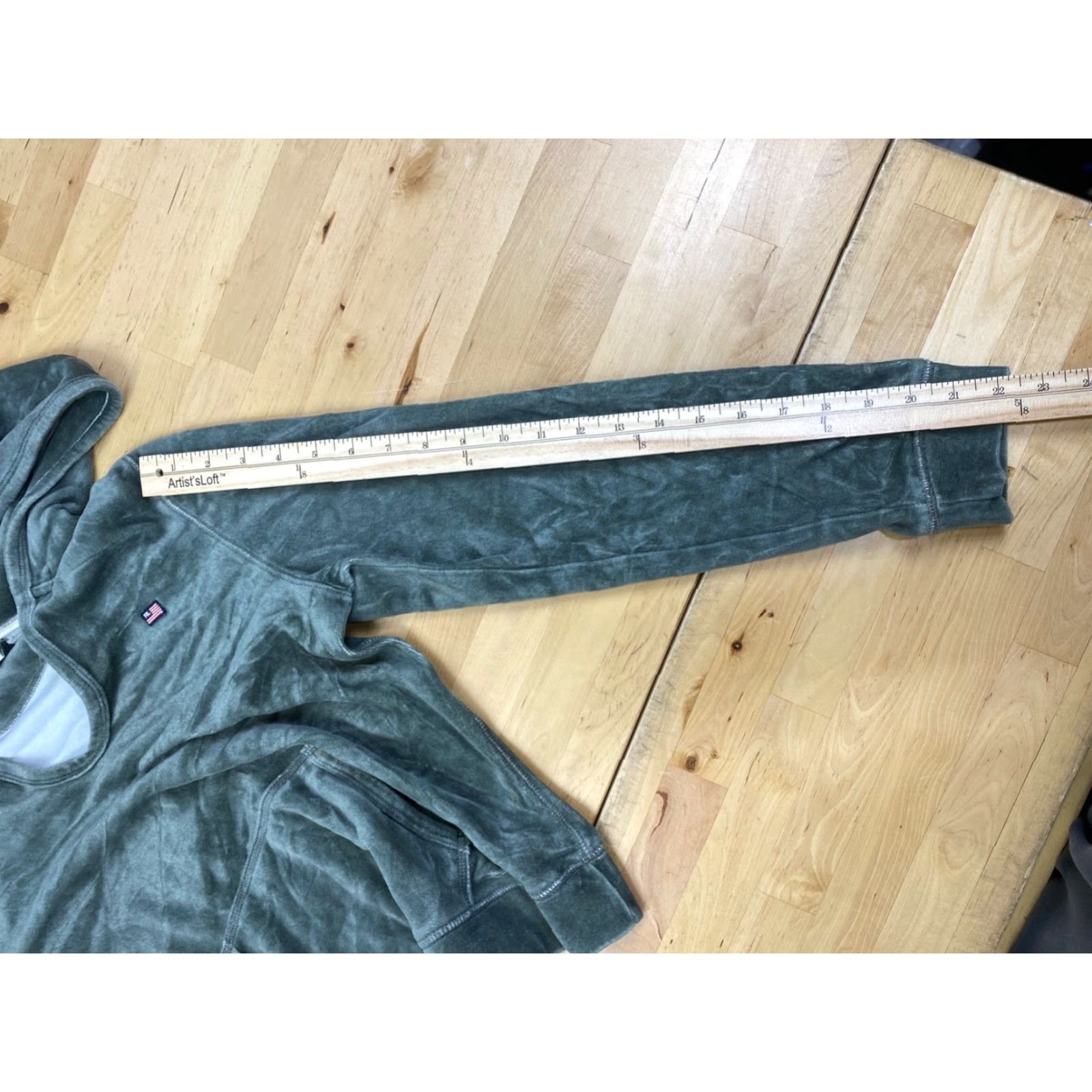 Ralph Lauren VINTAGE Polo Ralph Lauren Velour Hoodie Womens L V Neck Green Pullover 10512 Size L / US 10 / IT 46 - 7 Thumbnail