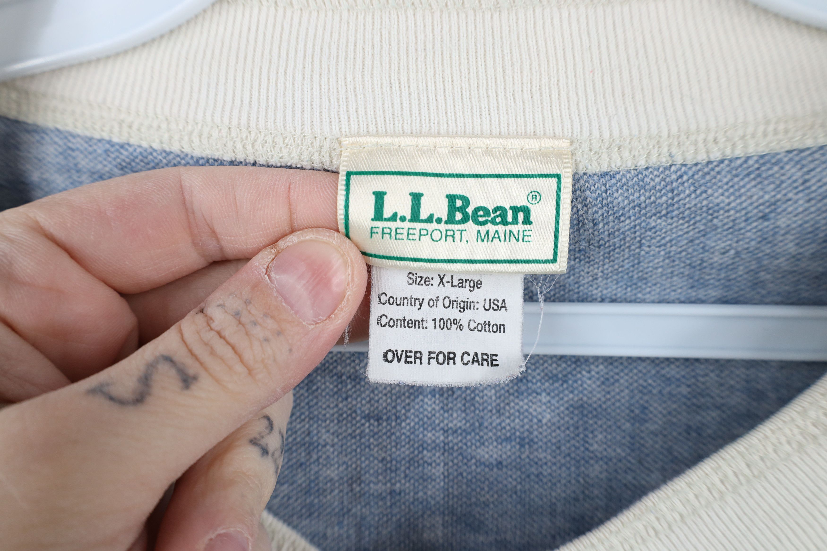 L.L. Bean × Vintage Vintage 90s LL Bean Long Sleeve Henley T-Shirt USA Cotton Size US XL / EU 56 / 4 - 5 Thumbnail