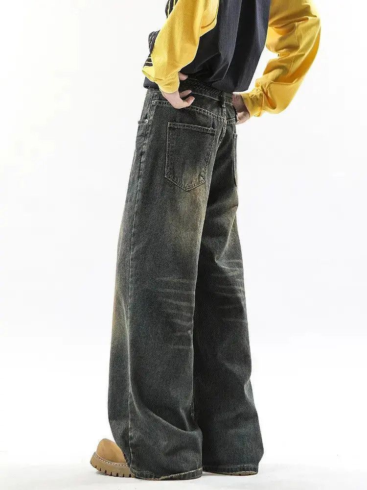 Japanese Brand Retro loose straight leg wide leg jeans Size US 32 / EU 48 - 5 Thumbnail