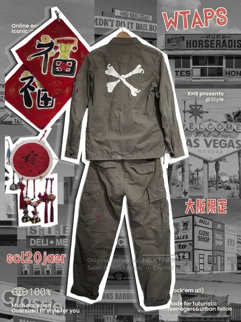 Wtaps Wtaps size S Heavy Water Wash Bone Destruction Set Size US 39 - 2 Thumbnail