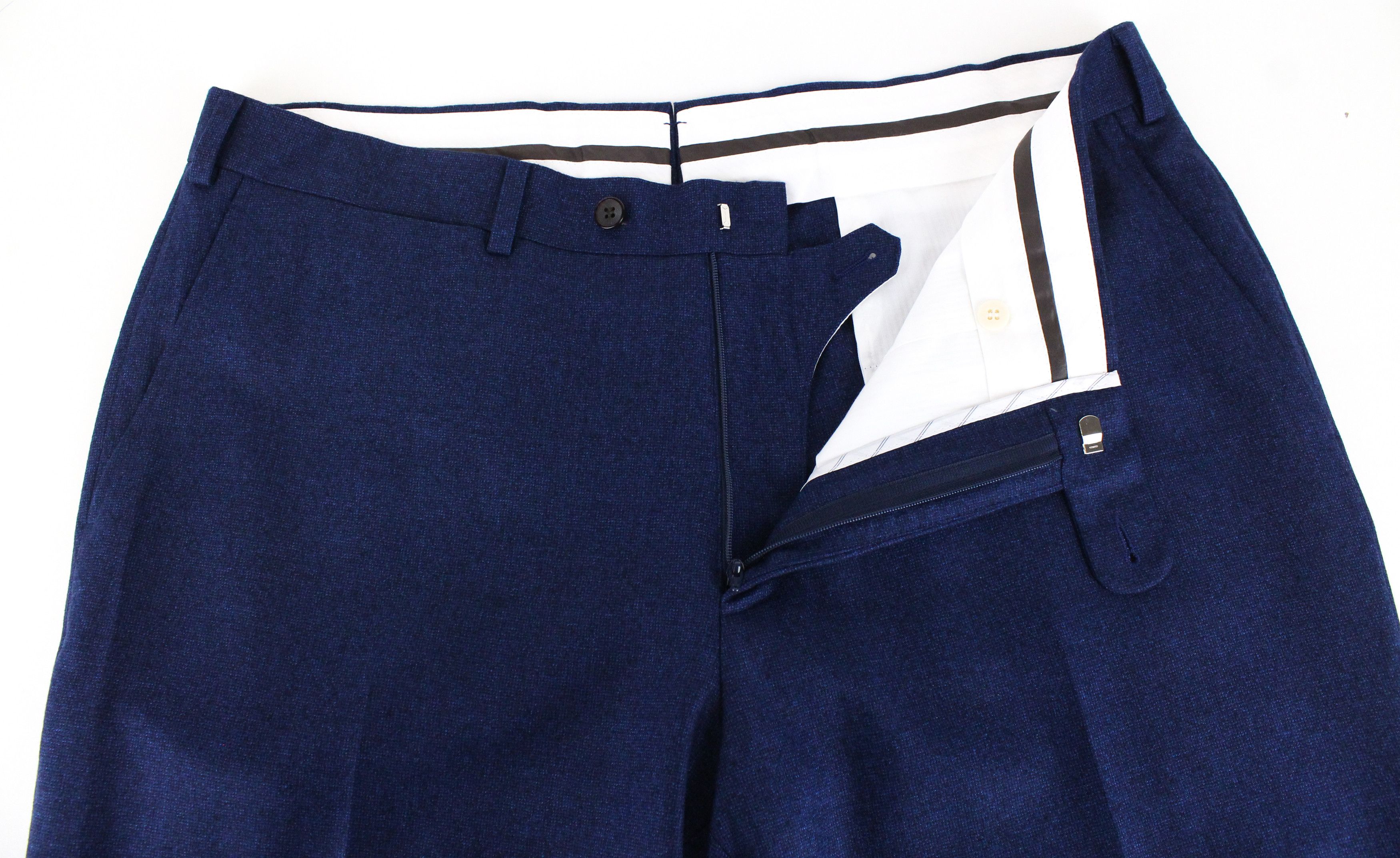 Suitsupply BRESCIA UK44R Blue Wool Pleated Lined Trousers 62337 Size 44R - 3 Thumbnail