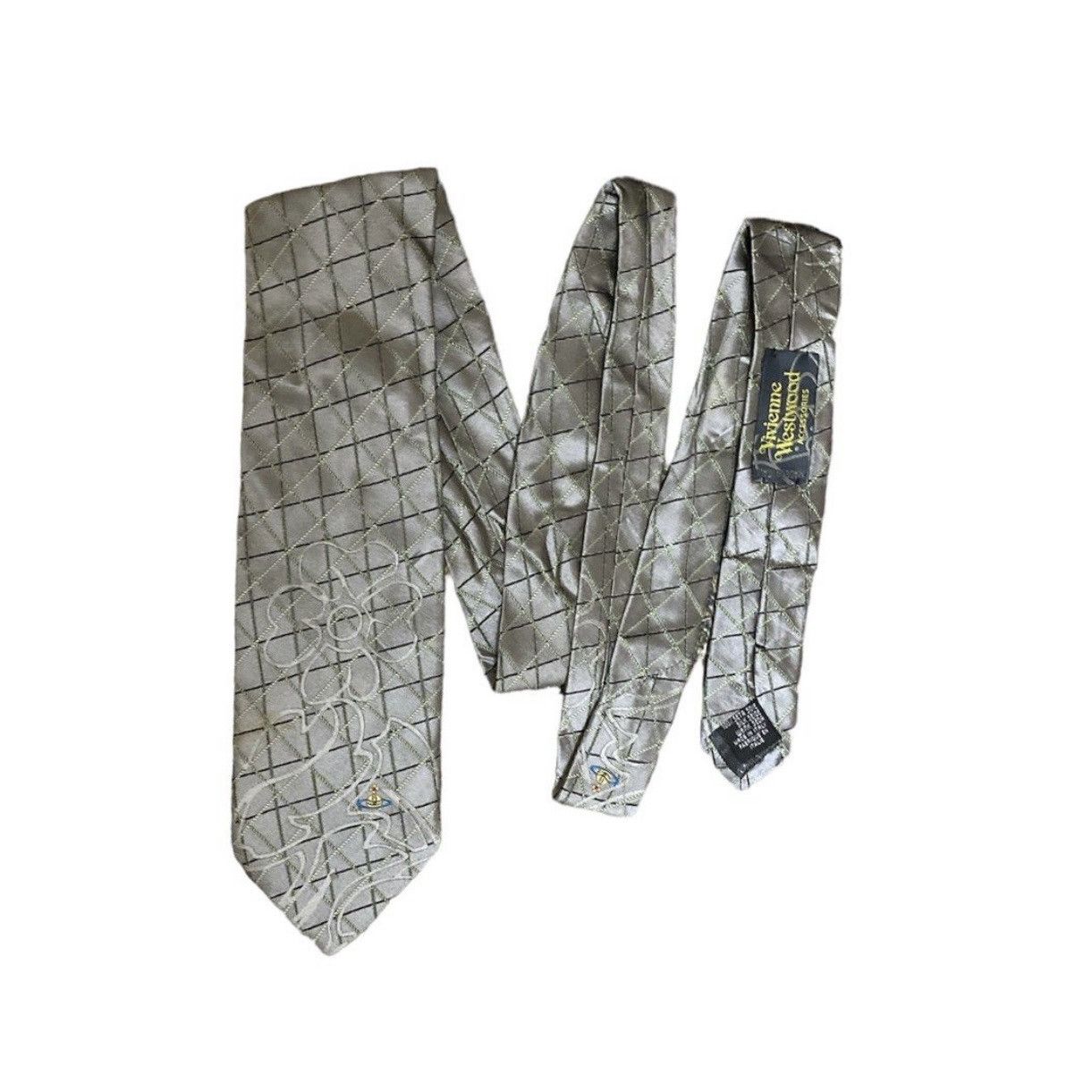 Designer Vivienne Westwood Floral Silk Necktie Size ONE SIZE - 2 Thumbnail