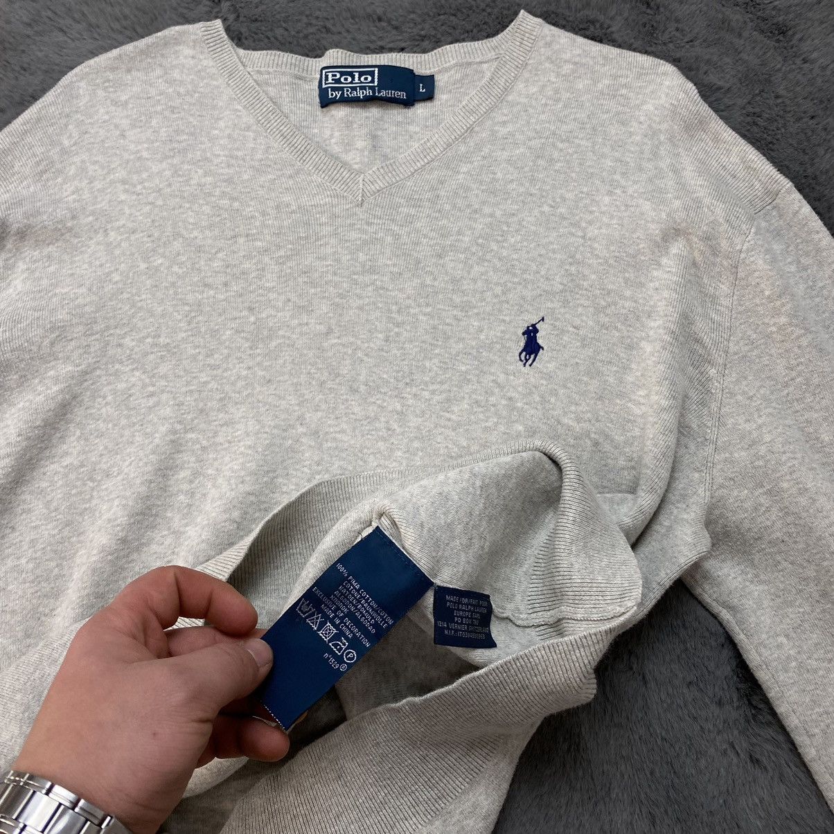 Polo Ralph Lauren × Vintage Polo Ralph Lauren V neck knitwear L Rare Vintage Size US L / EU 52-54 / 3 - 9 Thumbnail