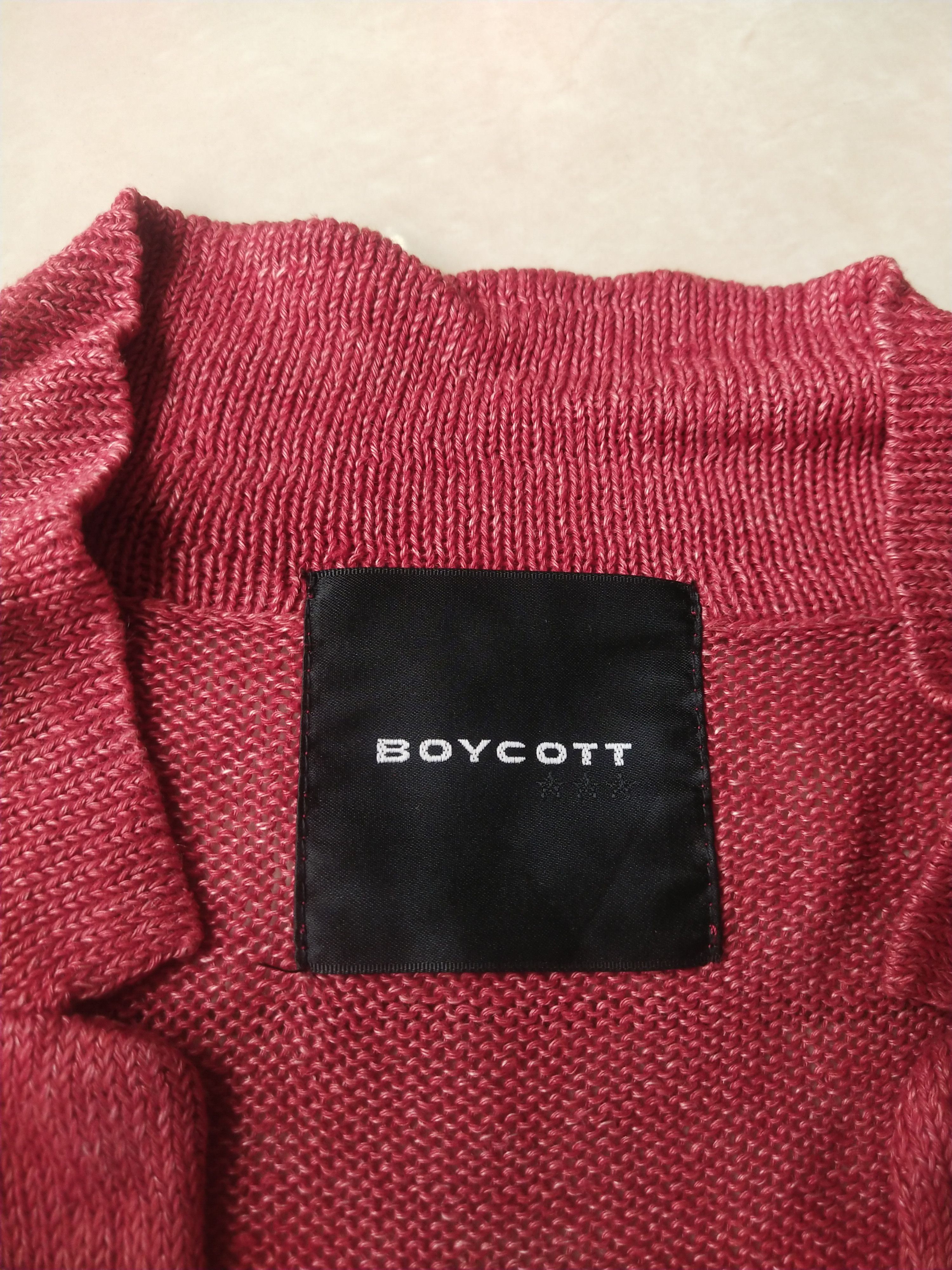 Boycott Vintage Boycott by World Co. Red Linen Knit Blazer Cardigan Size M / US 6-8 / IT 42-44 - 5 Thumbnail