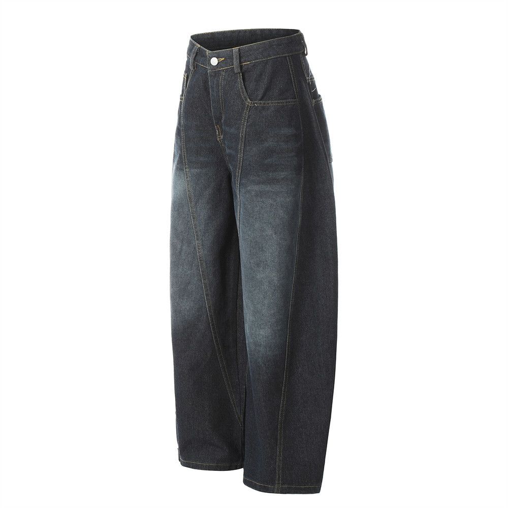 Japanese Brand × Jean Men's street loose wide-leg letters embroidered washed jeans Size US 32 / EU 48 - 2 Thumbnail
