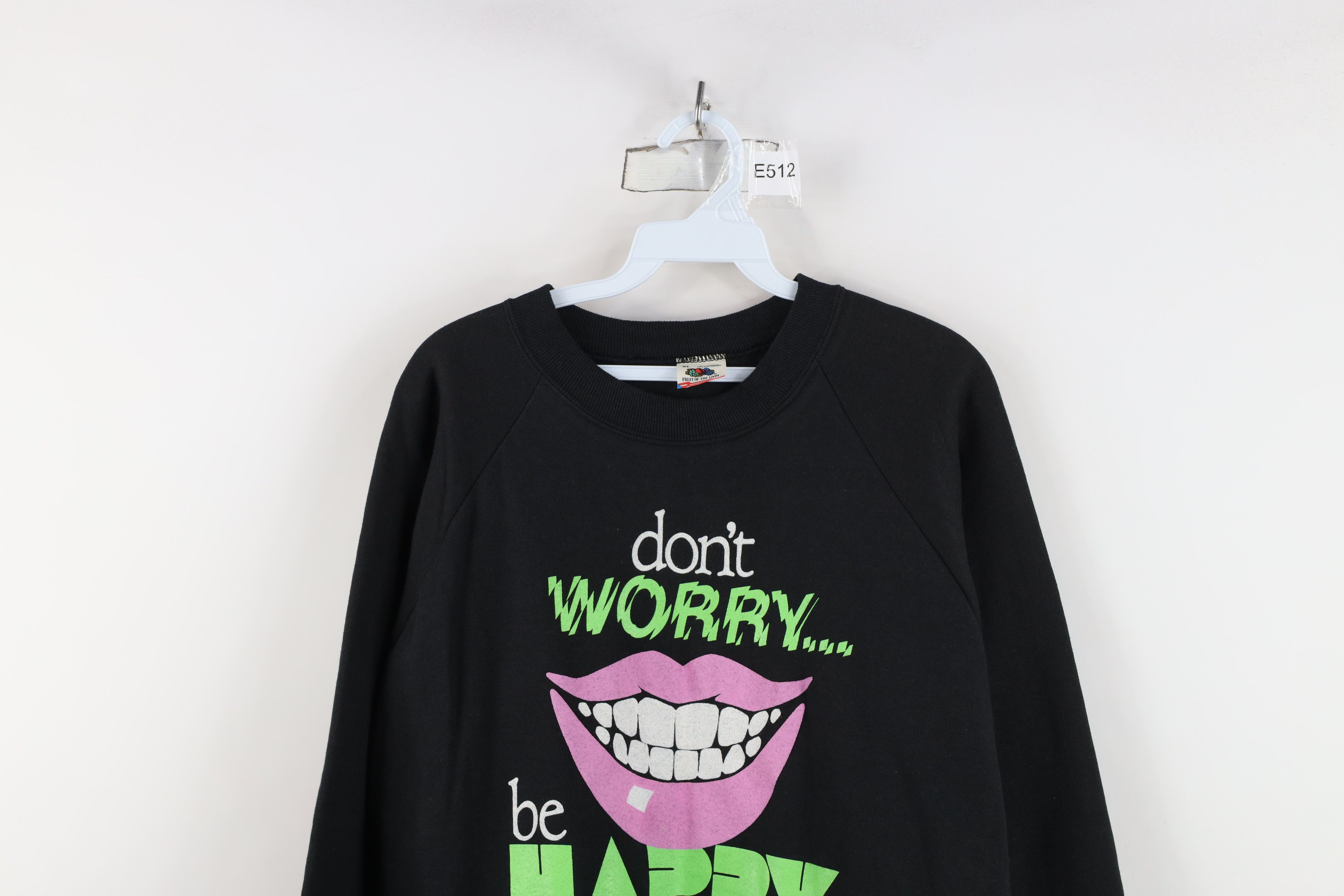 Vintage Deadstock Vintage 80s Streetwear Be Happy Sweatshirt USA Size US XL / EU 56 / 4 - 2 Thumbnail