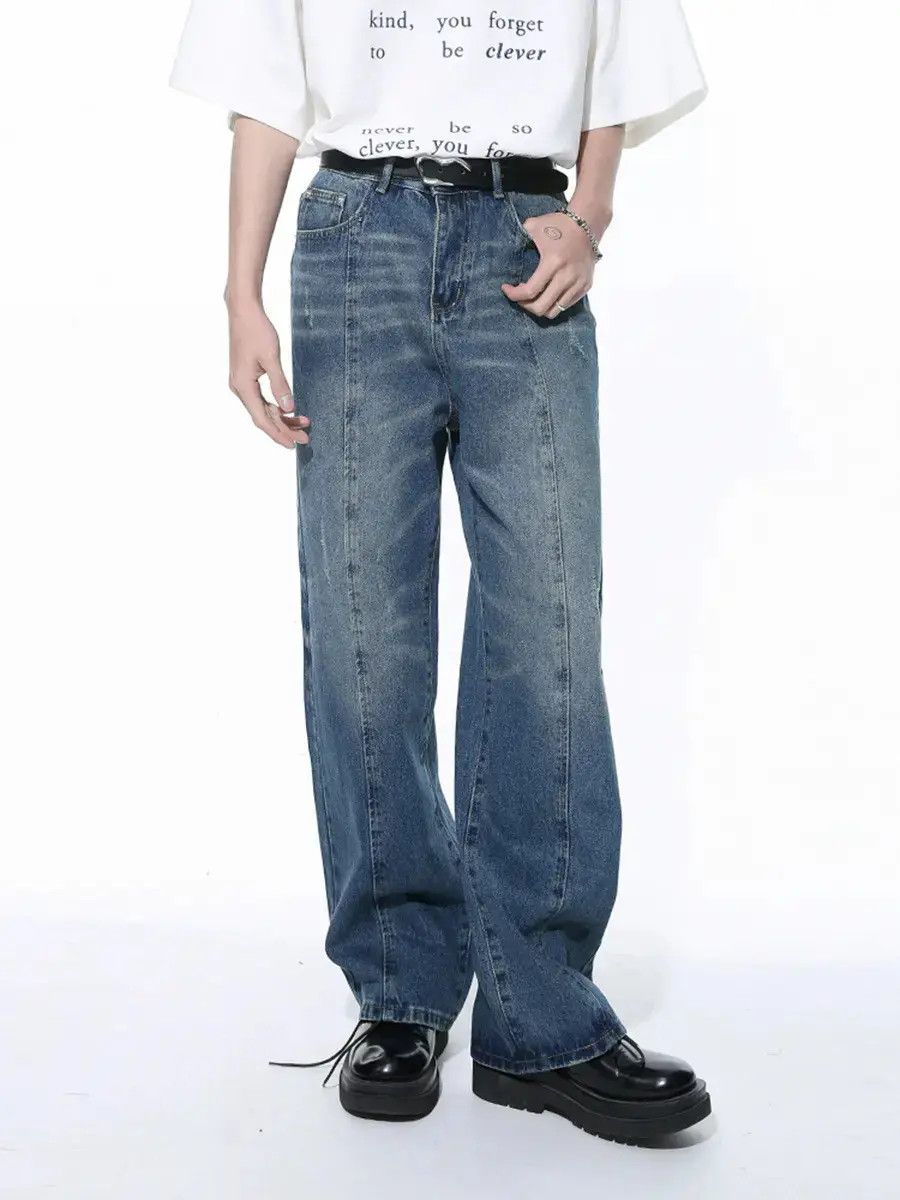 Japanese Brand Retro loose washed wide leg jeans Size US 32 / EU 48 - 1 Thumbnail