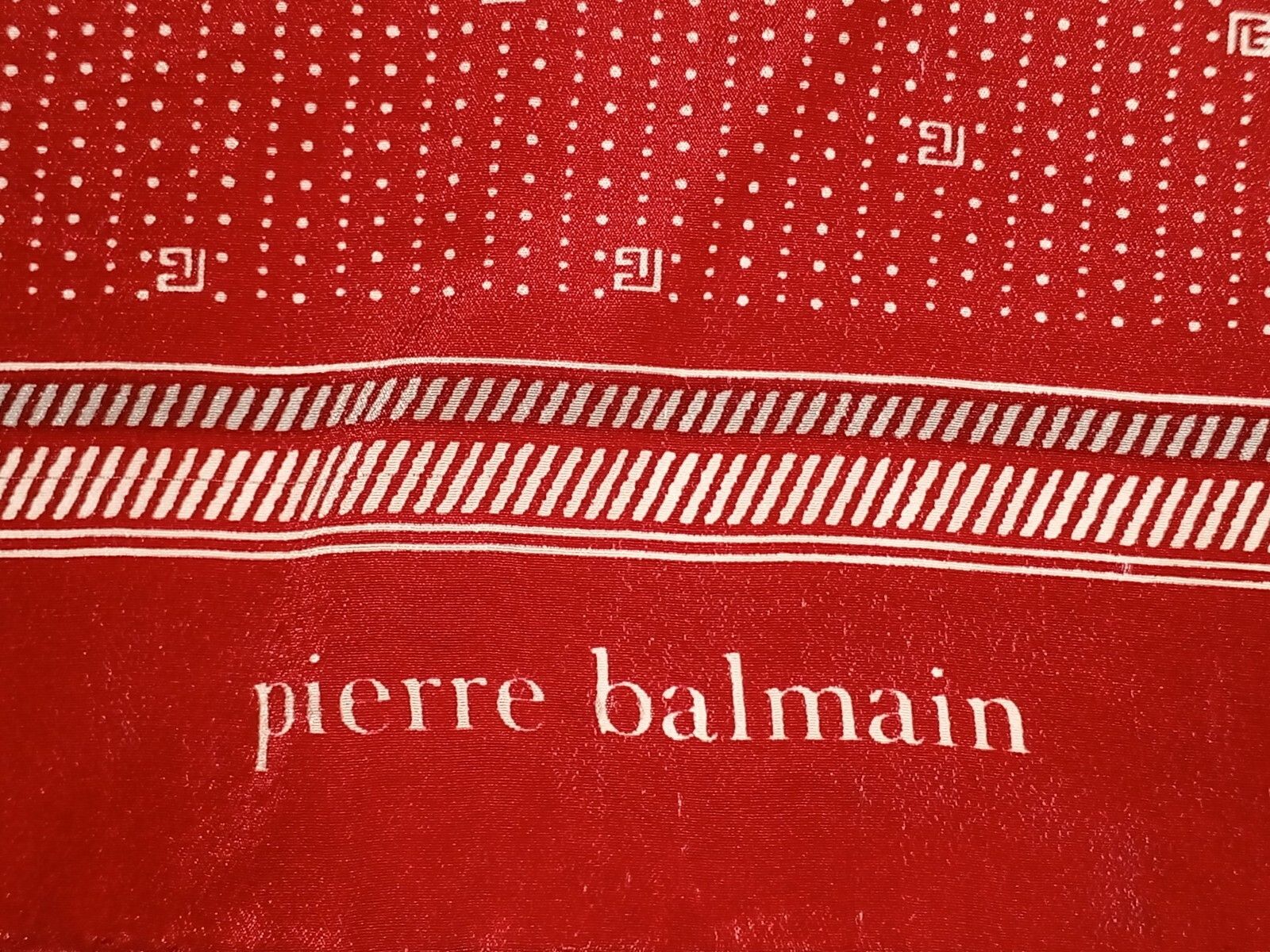 Pierre Balmain PIERRE BALMAIN PARIS Signature Monogram Maroon Silk Scarf Size ONE SIZE - 2 Thumbnail