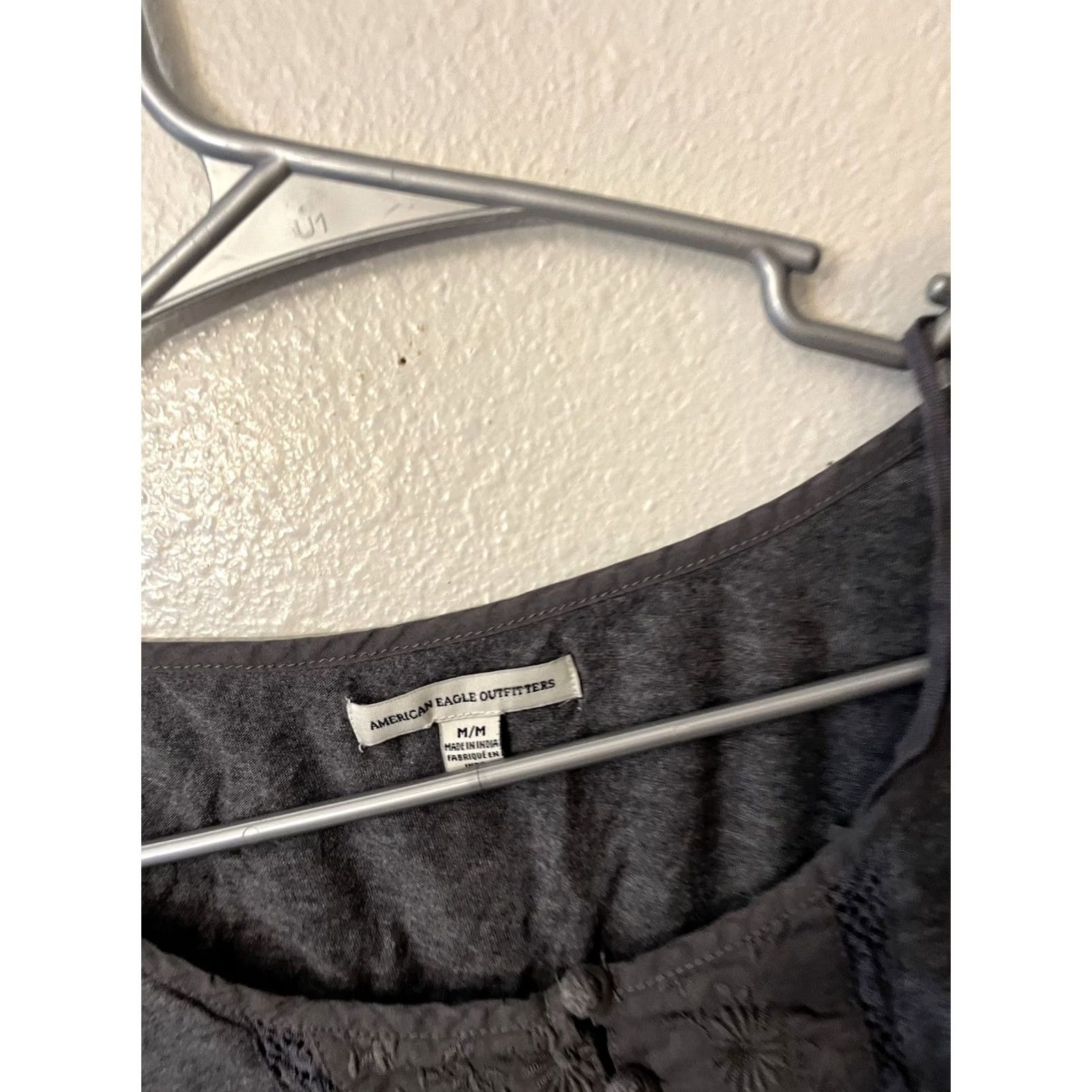 American Eagle Outfitters American Eagle Women’s Shirt Medium Gray Blouse Top Pullover Lagenlook Size M / US 6-8 / IT 42-44 - 2 Thumbnail