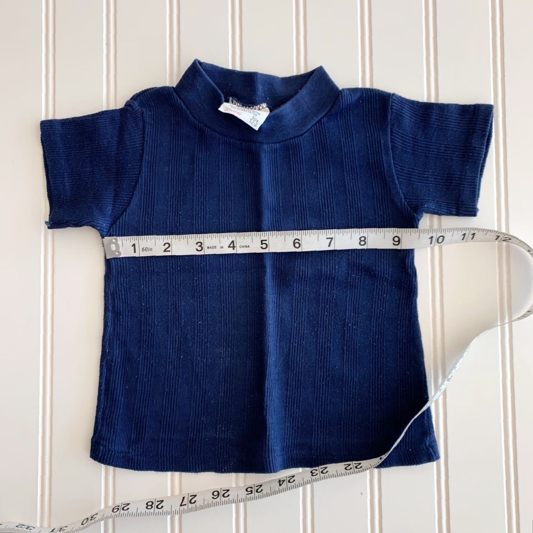 JCPenney VINTAGE 70s JcPenney Towncraft Ribbed T-Shirt Tee Shirt Blue Boys 2T Mens Girls Size US XS / EU 42 / 0 - 5 Thumbnail