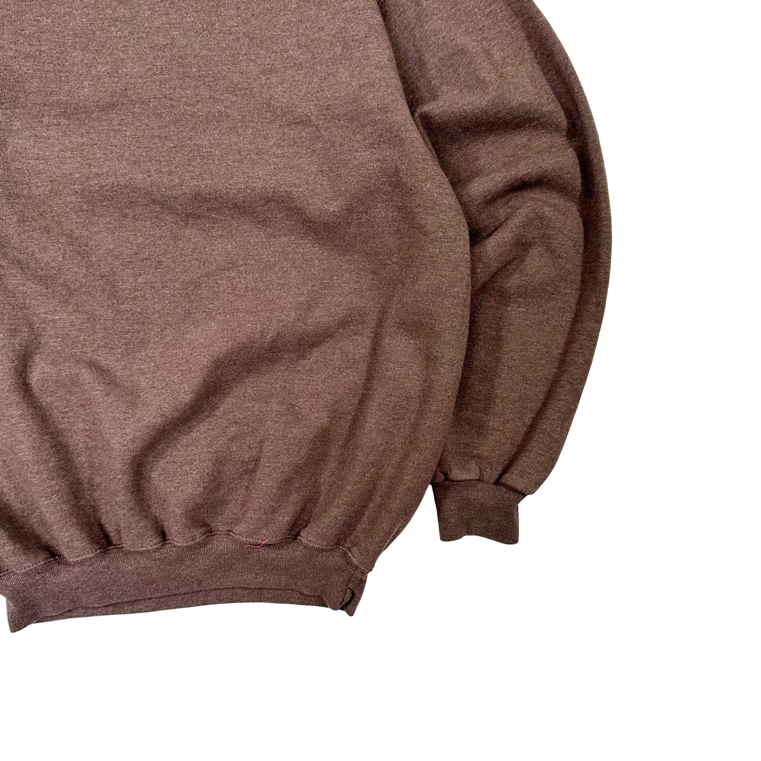 Vintage Vintage 90s Blank Brown Crew Neck Sweater Size US S / EU 44-46 / 1 - 3 Thumbnail