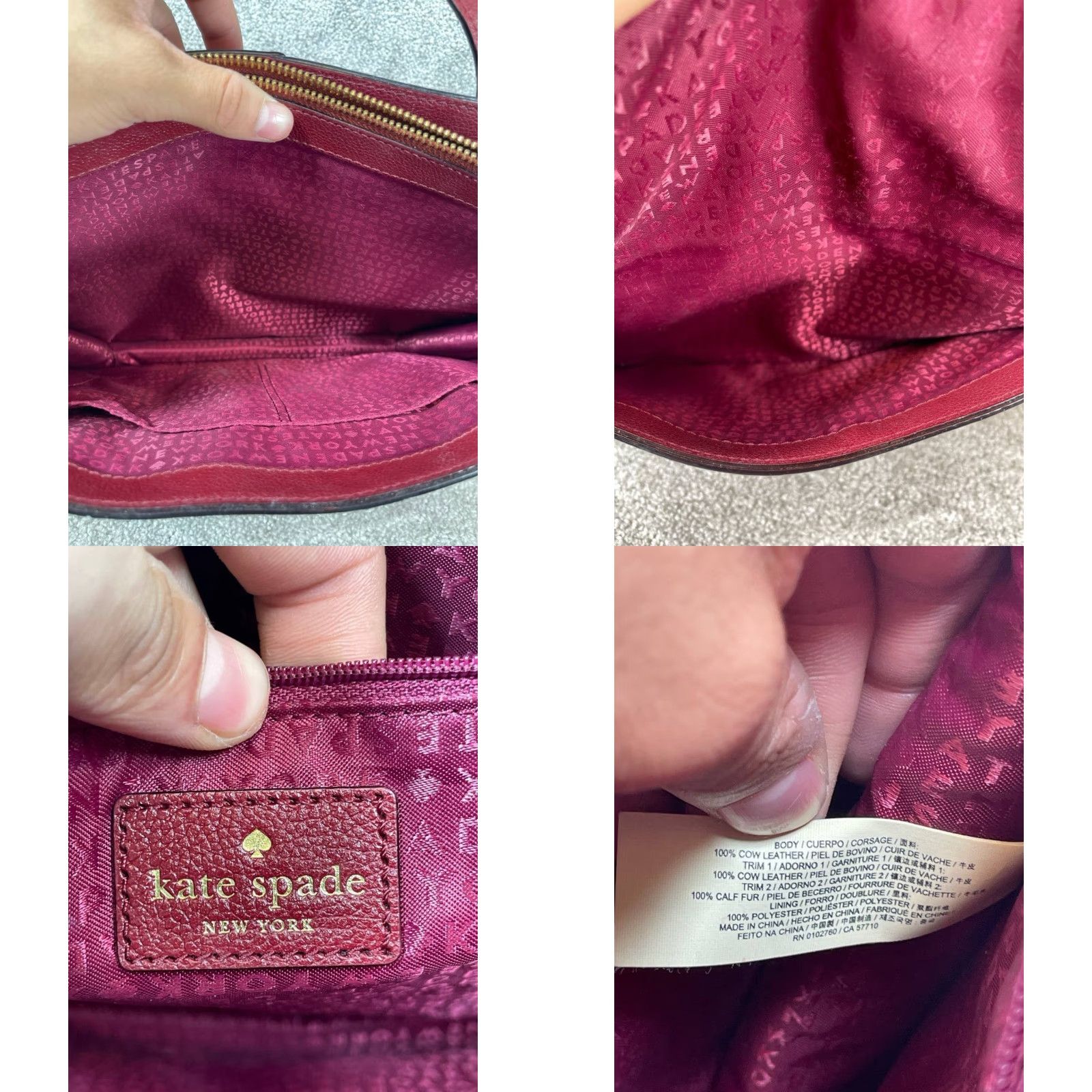 Vintage kate spade new york Satchel Women Zarinah Hyde Place Red Leather Double Handle Strap Satchel Size ONE SIZE - 8 Thumbnail