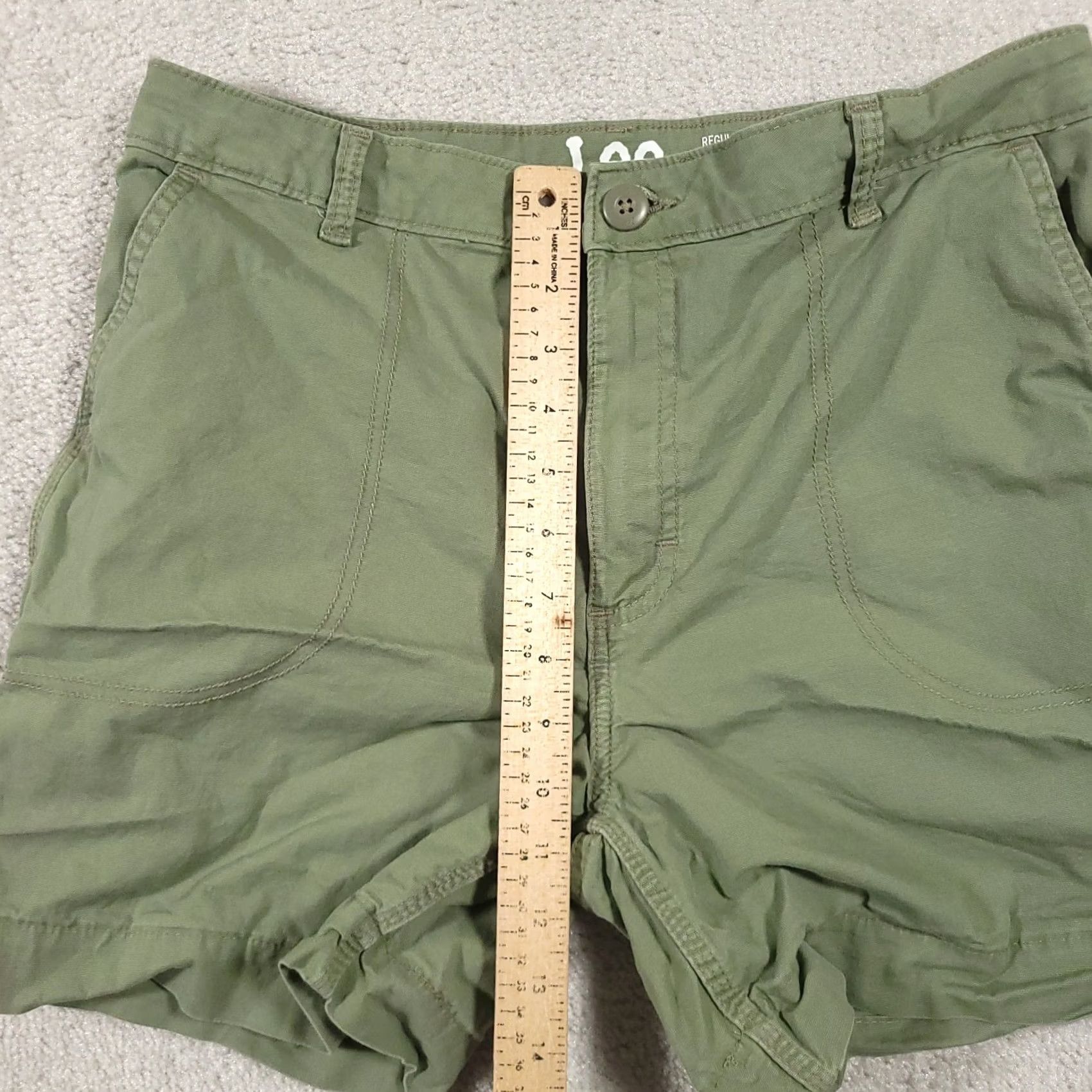 Lee Lee Regular Fit Dungaree Shorts Women’s 12 Green Heritage High Rise Casual Solid Green 12 Womens Regular Shorts Lee Size 34" / US 12 / IT 48 - 7 Thumbnail