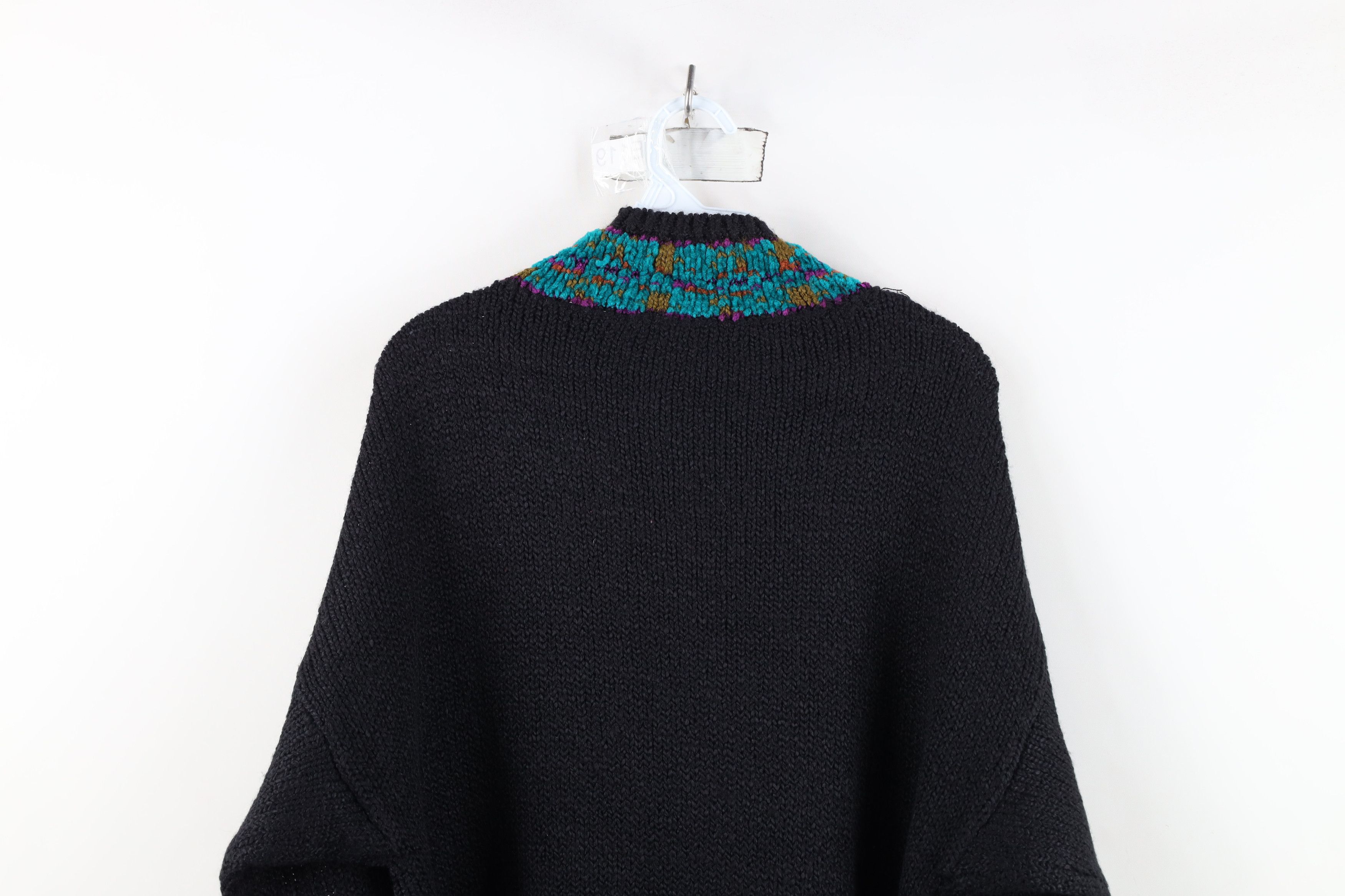 Vintage Vintage 90s Streetwear Geometric Flower Mock Neck Sweater Size XL / US 12-14 / IT 48-50 - 11 Thumbnail