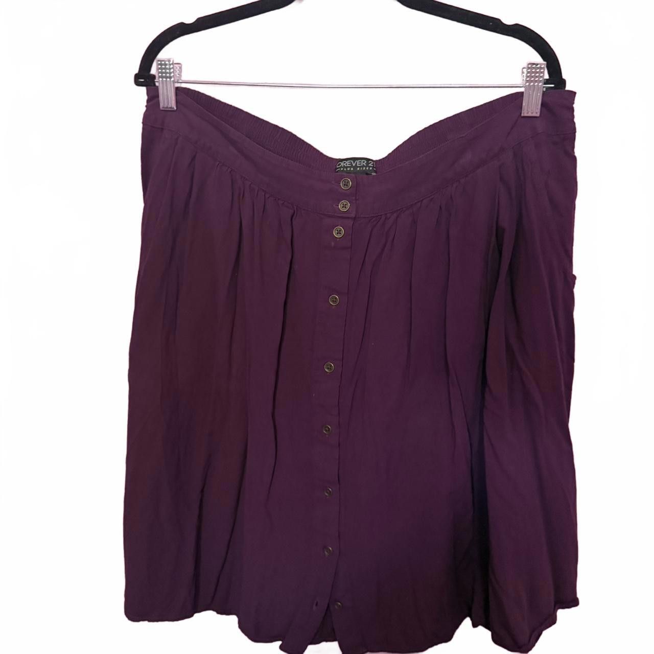 Forever 21 Forever 21 Plus Size Purple Button-Up Skirt Size 40" / US 18 - 1 Thumbnail