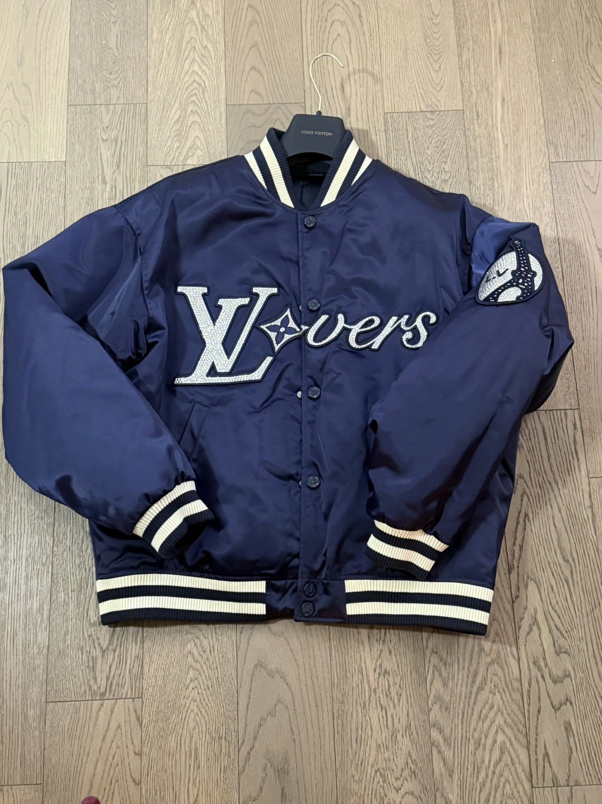 Louis Vuitton Louis Vuitton Blue Baseball Jacket Size US L / EU 52-54 / 3 - 1 Thumbnail