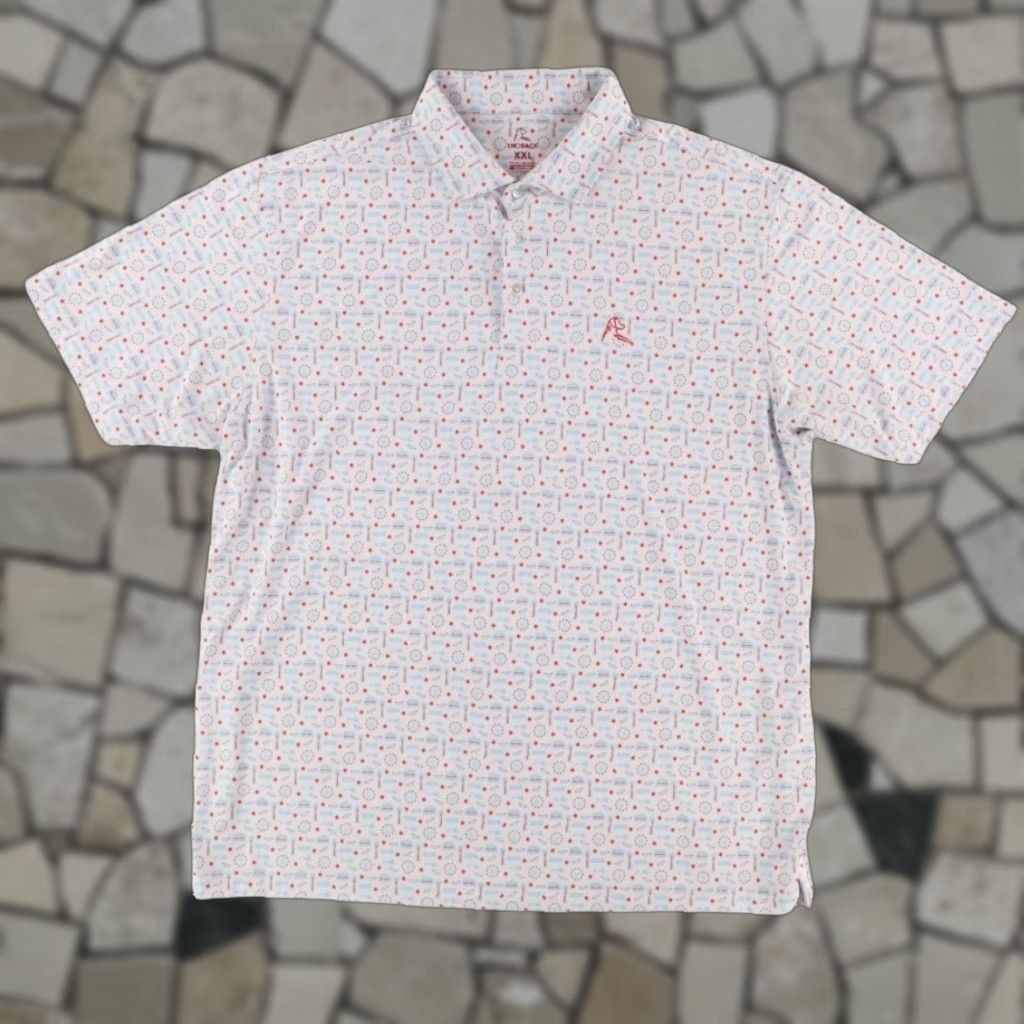 Vintage Rhoback Chicago Hot Dog Stretch Polo Shirt White Men's 2XL Size US XXL / EU 58 / 5 - 1 Thumbnail
