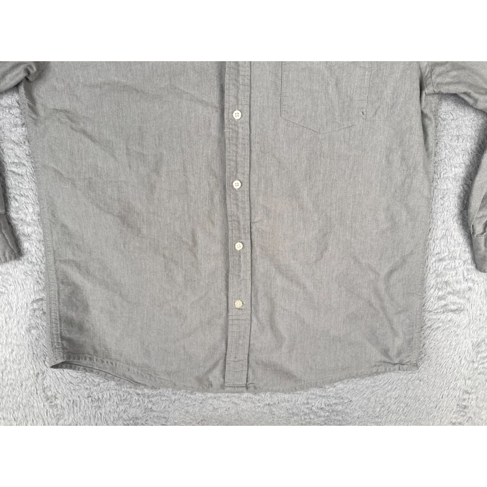 Tommy Hilfiger Tommy Hilfiger Shirt Men Large Gray Button-Up Long Sleeve Pocket Cotton Size US L / EU 52-54 / 3 - 5 Thumbnail