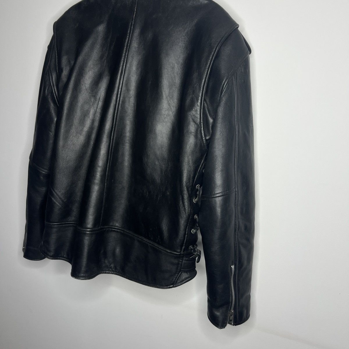 Harley Davidson × Vintage Vintage Rare Belt Y2K Moto Racing Leather Jacket Ramones 90s Size US XL / EU 56 / 4 - 10 Thumbnail