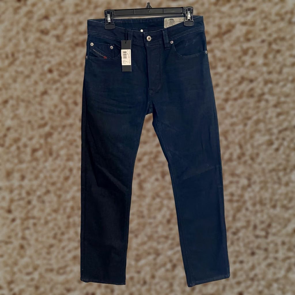 Diesel Diesel Larkee C84ZC Regular Straight Button Fly Denim Jeans - Men's 29x32 Blue Classic Cotton Blend Medium Fabric Wash Size US 31 - 1 Thumbnail