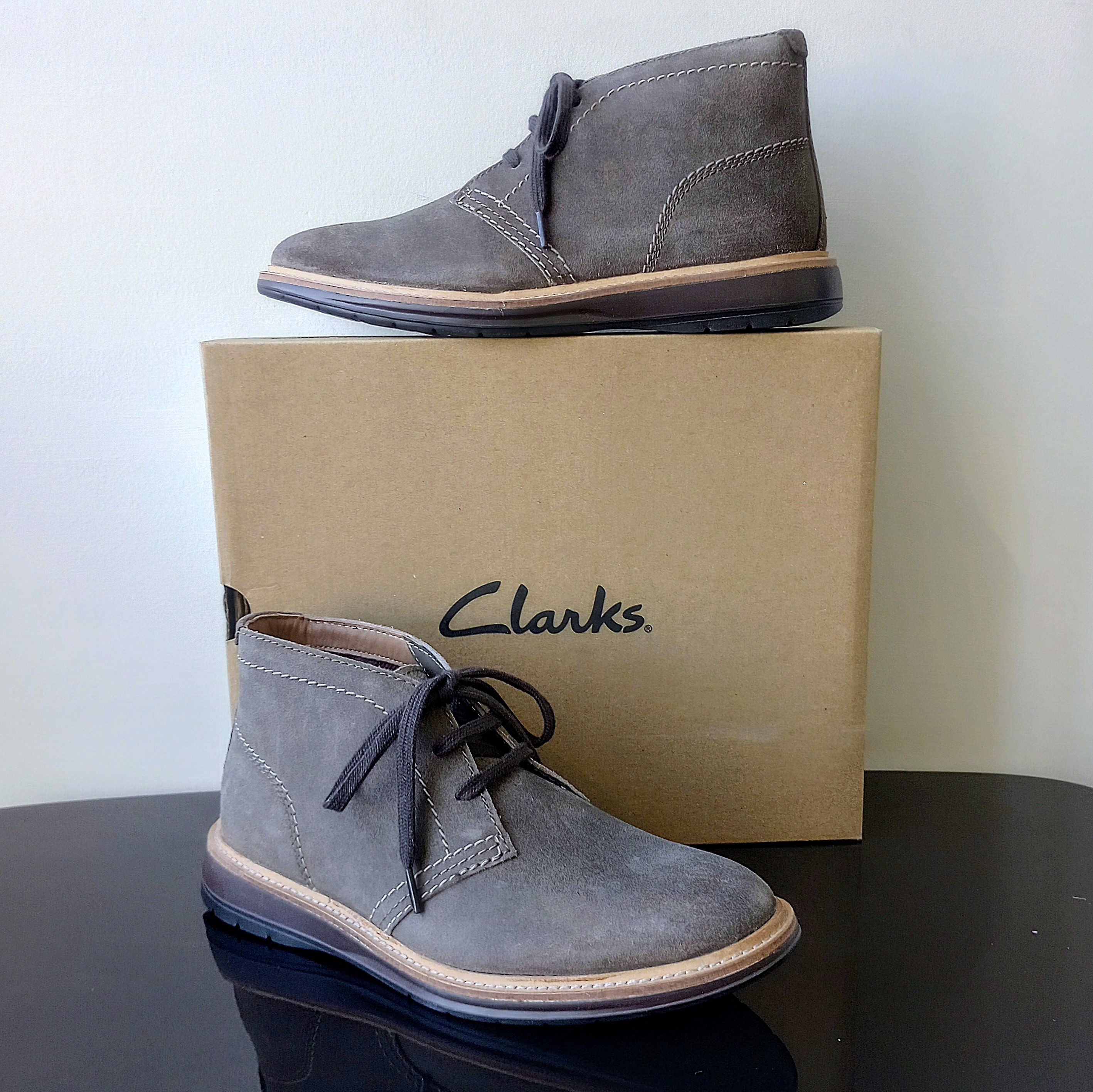 Clarks Clarks Men Chantry Mid Chukka Boot in Waxy Suede Grey Size US 8 / EU 41 - 3 Thumbnail