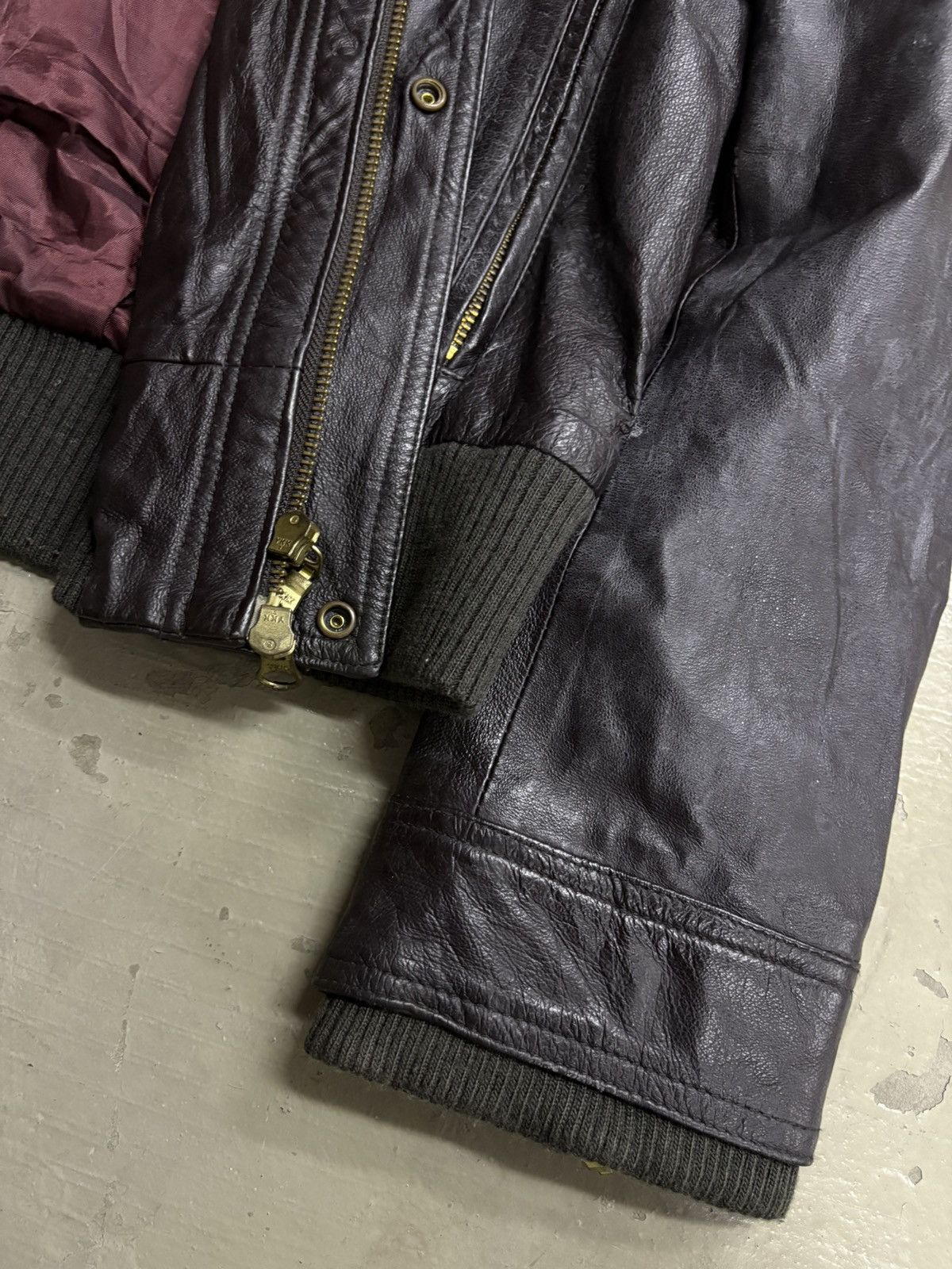 URBAN RESEARCH DOORS Vintage Urban Research Brown Patina Zipper Leather Jacket Size US M / EU 48-50 / 2 - 6 Thumbnail