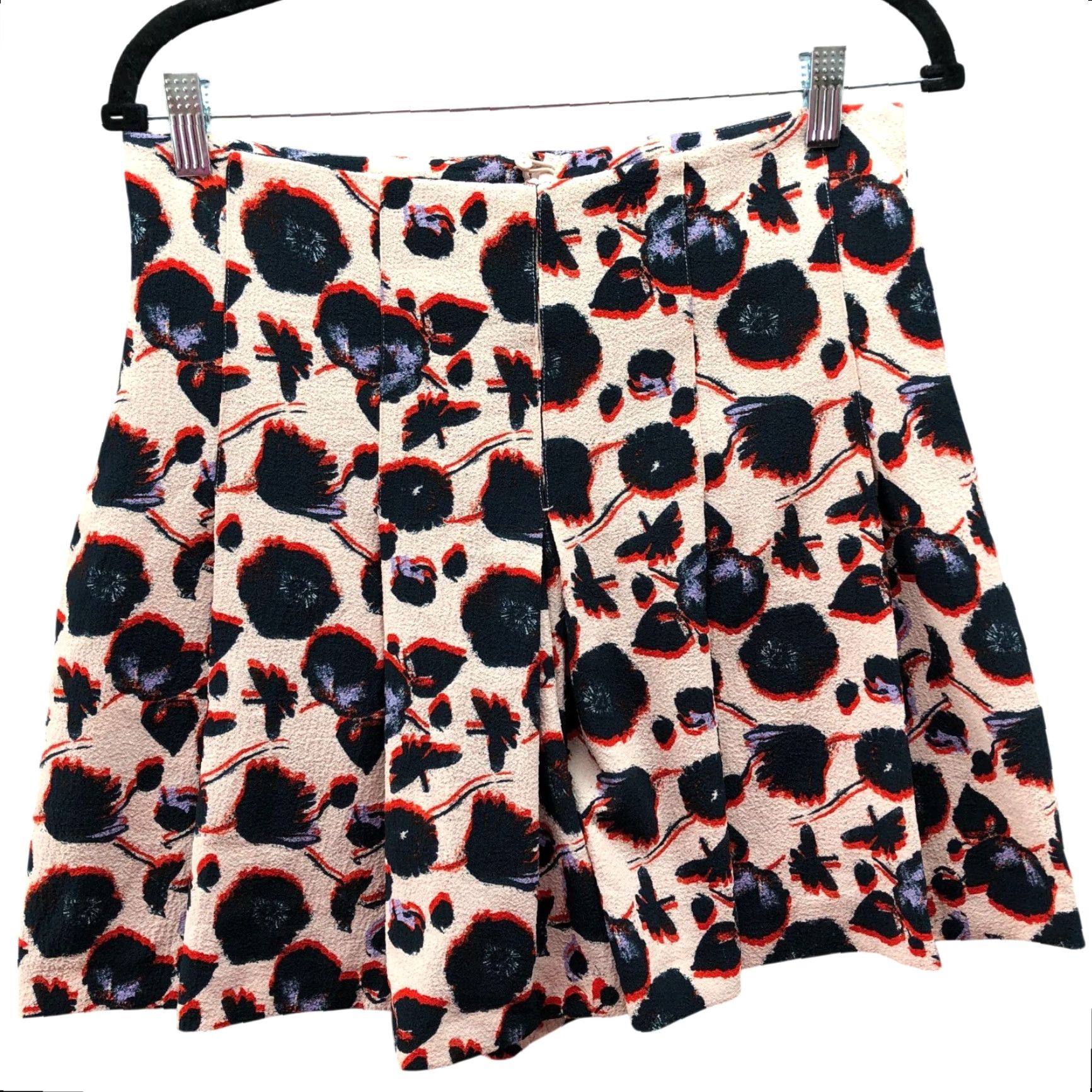 H&M H&M Pleated Skirted Shorts Womens 10 High Rise Floral Dress Shorts Pink Blue Shirt? Size 32" / US 10 / IT 46 - 2 Thumbnail