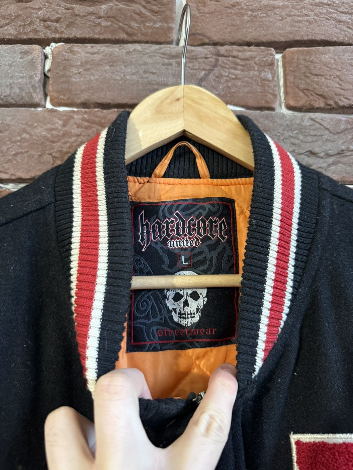 Vintage Rare Hardcore United Varsity Bomber Jacket Gabber L Black Size US L / EU 52-54 / 3 - 8 Thumbnail