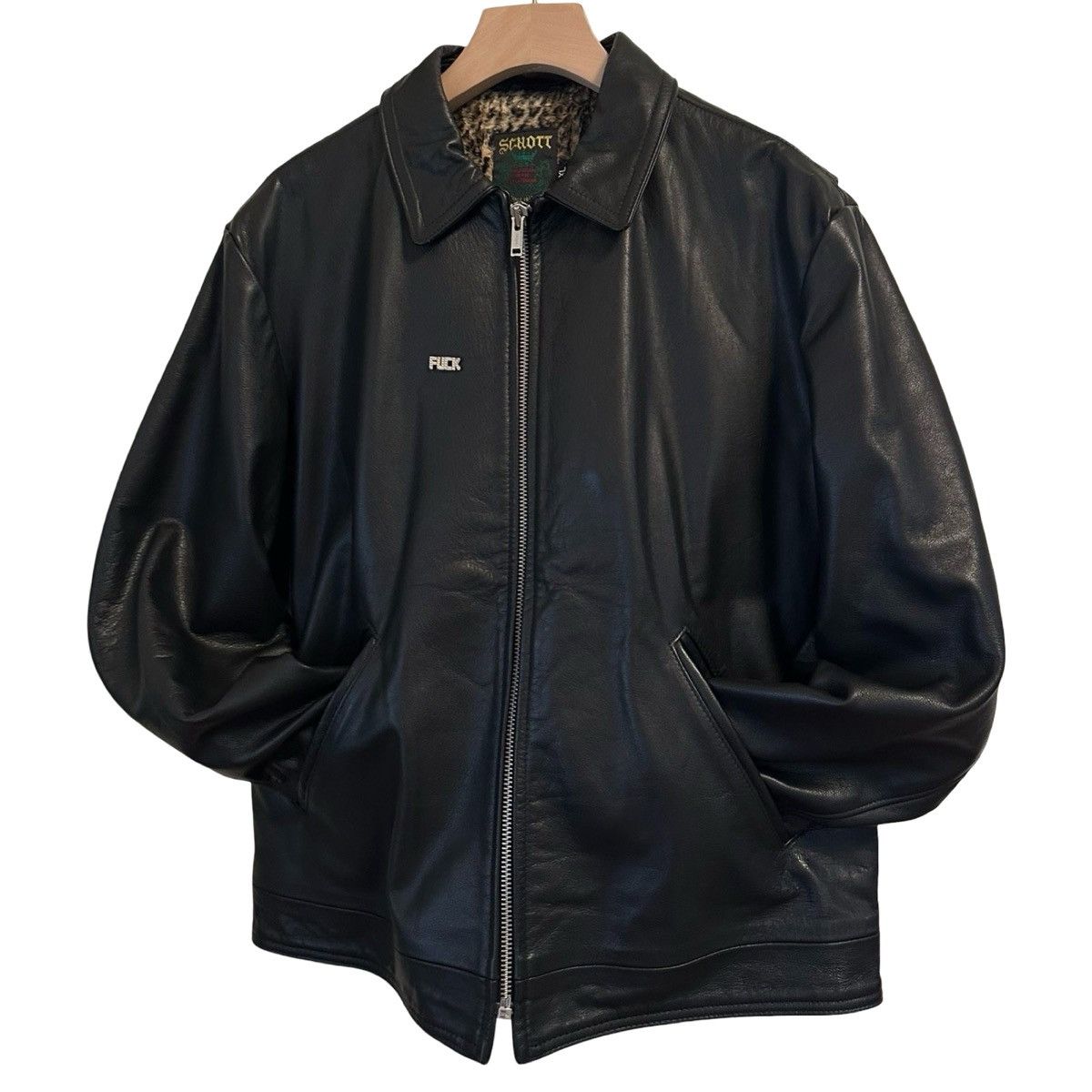 Schott × Supreme Supreme Schott Leopard Lined Leather Work Jacket Size US XL / EU 56 / 4 - 2 Thumbnail