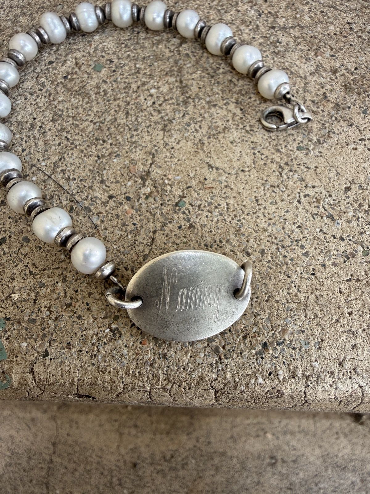 Sterling Silver Pearl “Nanny” Sterling Silver Bracelet Size ONE SIZE - 2 Thumbnail