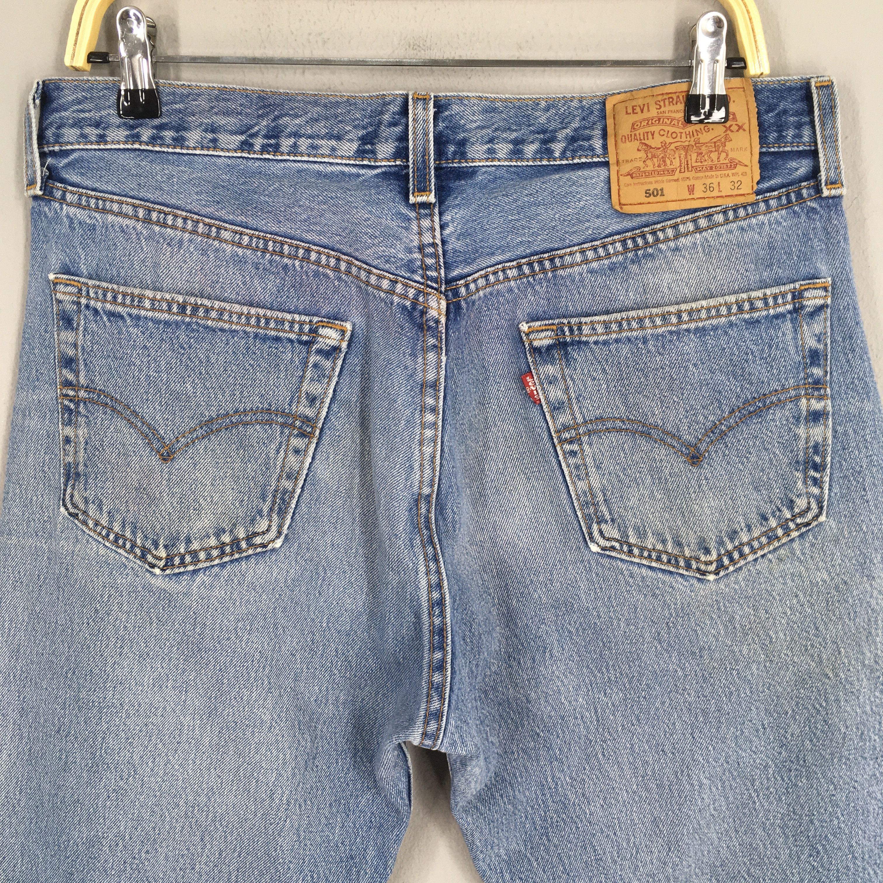Levi's Size 34x30 Vintage 90s Levi's 501 Distressed Jeans S1430 Size US 34 / EU 50 - 9 Thumbnail