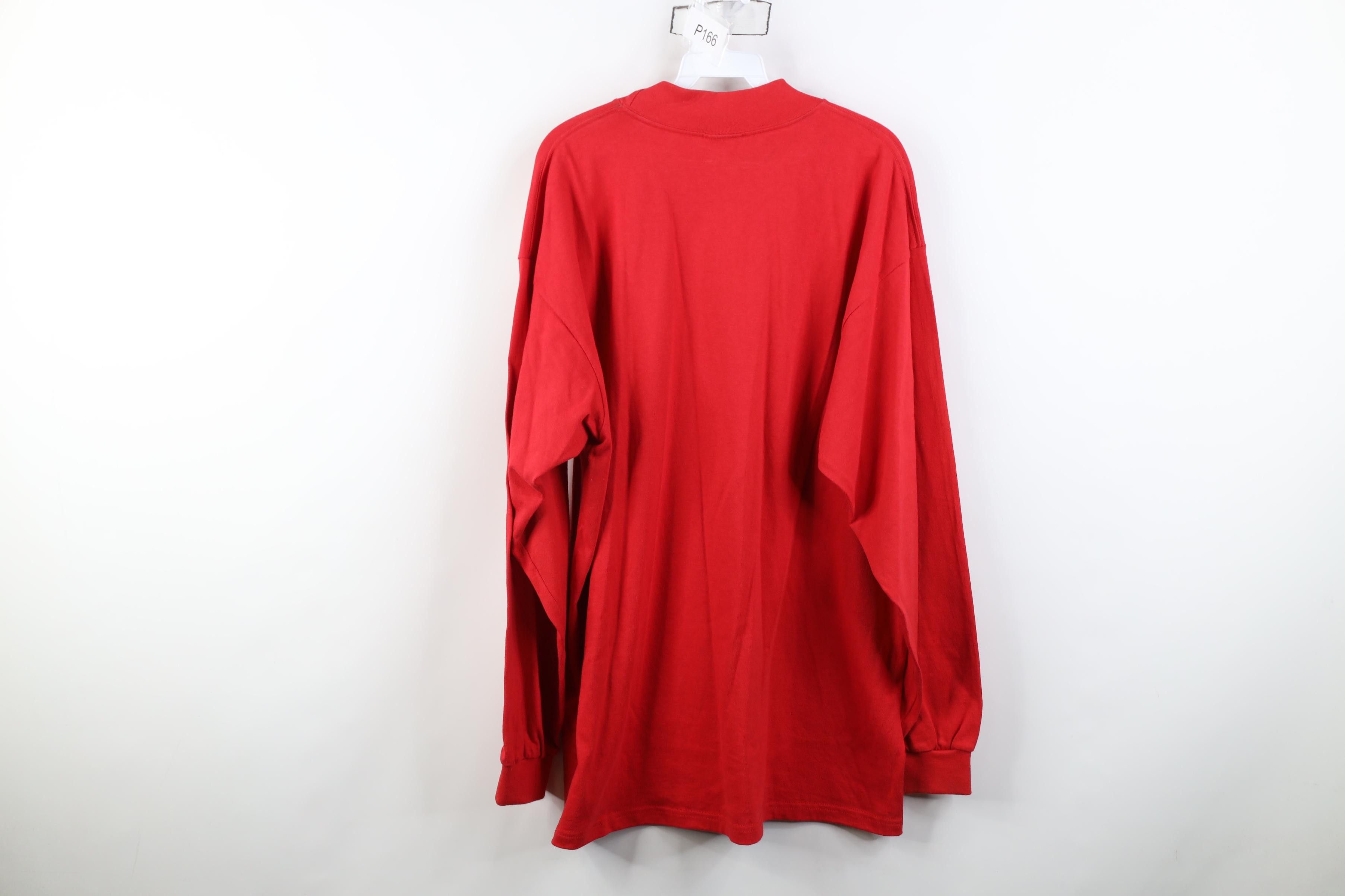 Nike Vintage Y2K Nike Swoosh Mock Neck Long Sleeve T-Shirt Red Size US XL / EU 56 / 4 - 12 Thumbnail