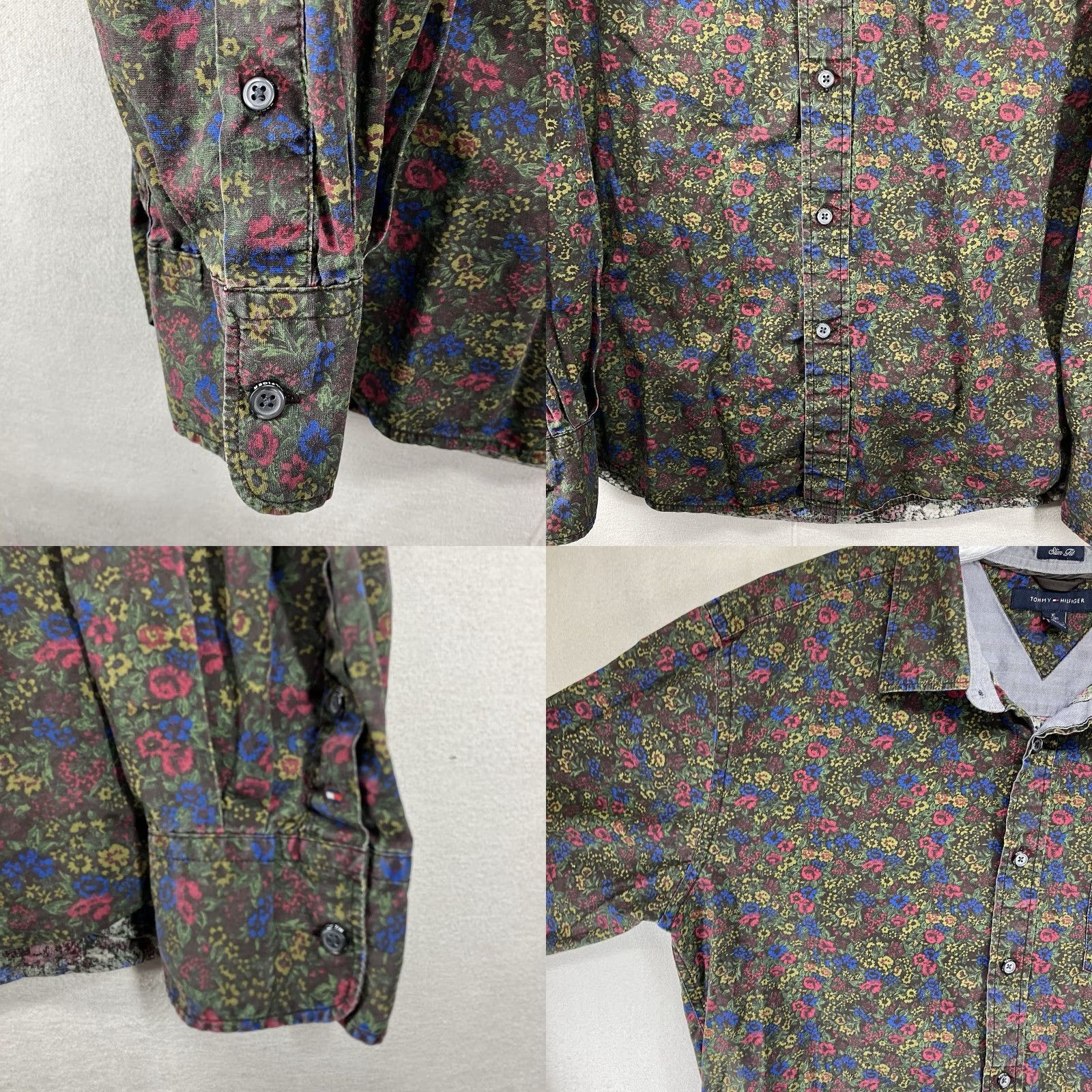 Tommy Hilfiger VINTAGE Tommy Hilfiger Men's Floral Print Button Up Shirt XL Slim Fit Long Sleeve Casual 90s Grunge Gothic Bohemian Size US XL / EU 56 / 4 - 8 Thumbnail