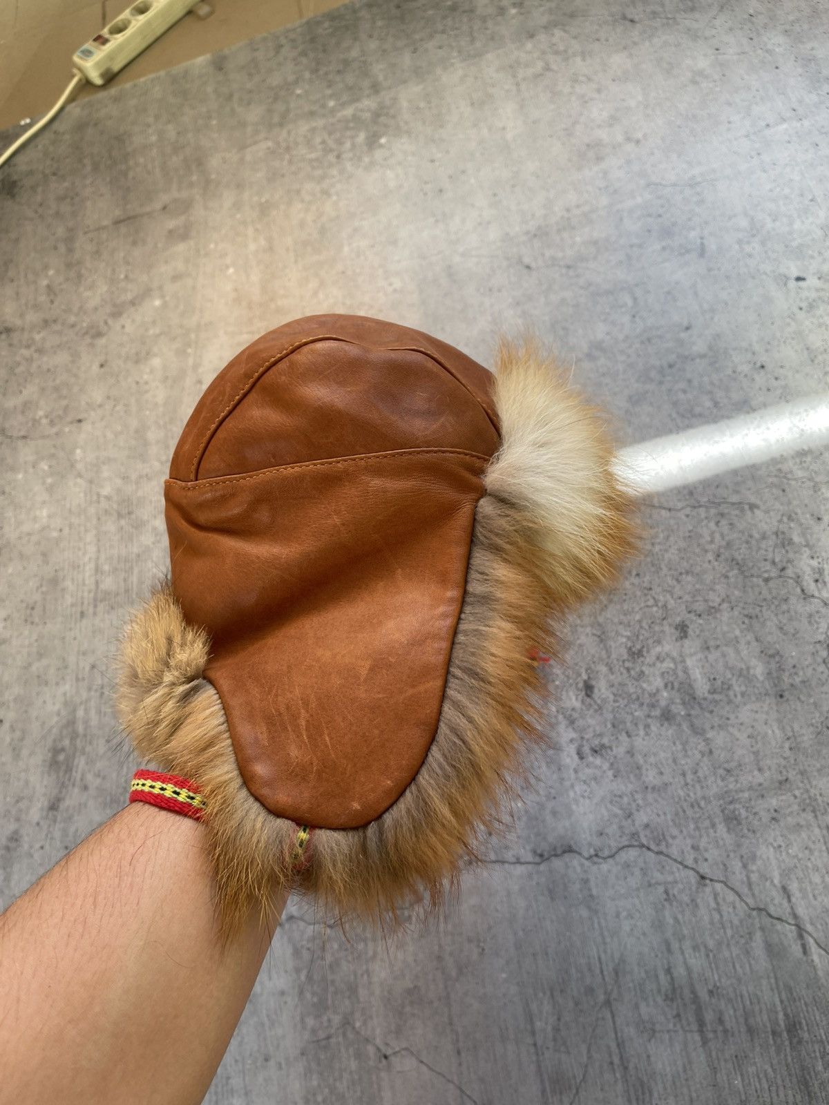 Vintage Vintage 90s ushanka trapper / checker hat real fur / leather Size ONE SIZE - 4 Thumbnail