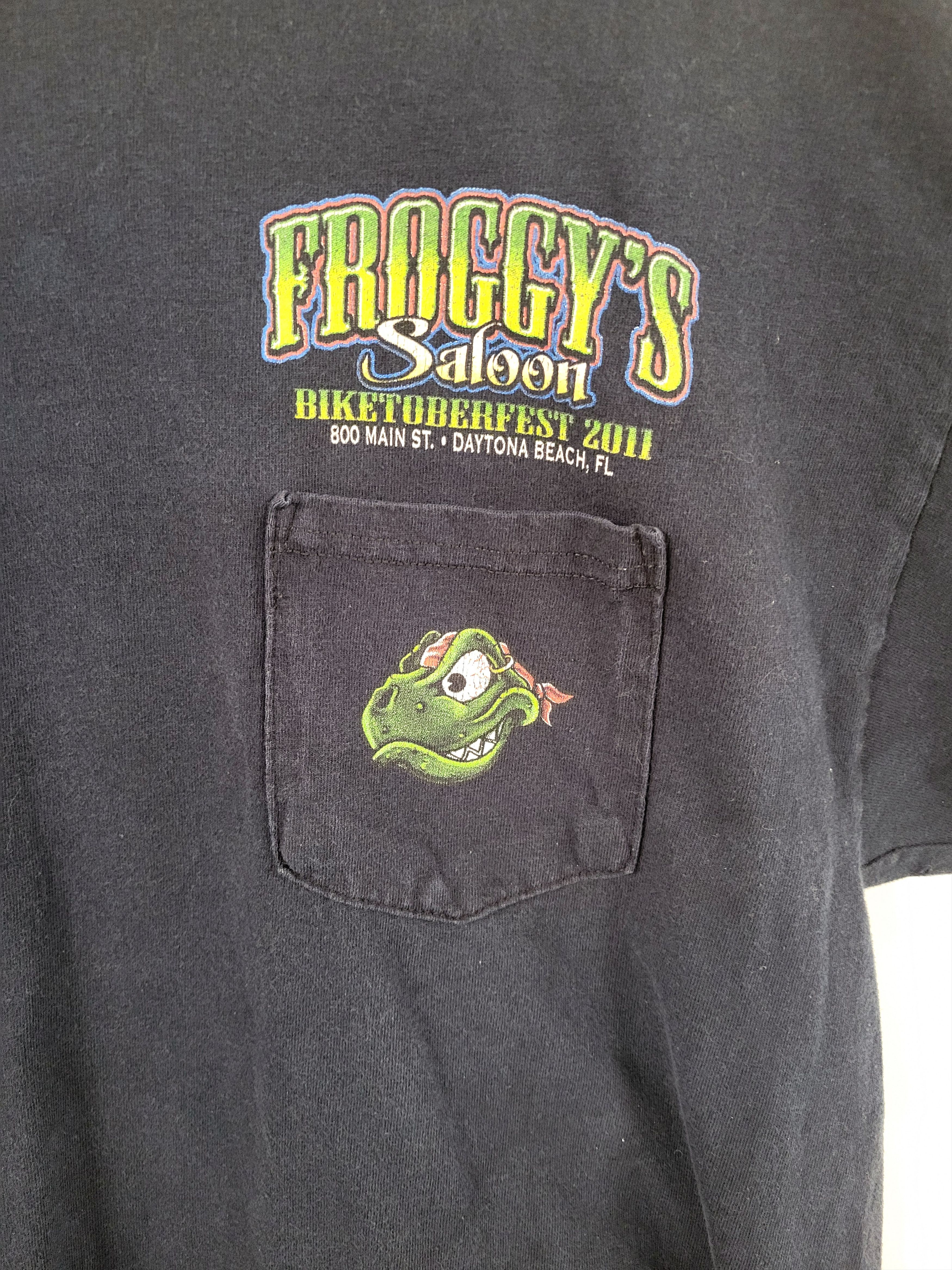 Gildan Froggy's Saloon biketoberfest black XL tee Size US XL / EU 56 / 4 - 3 Thumbnail