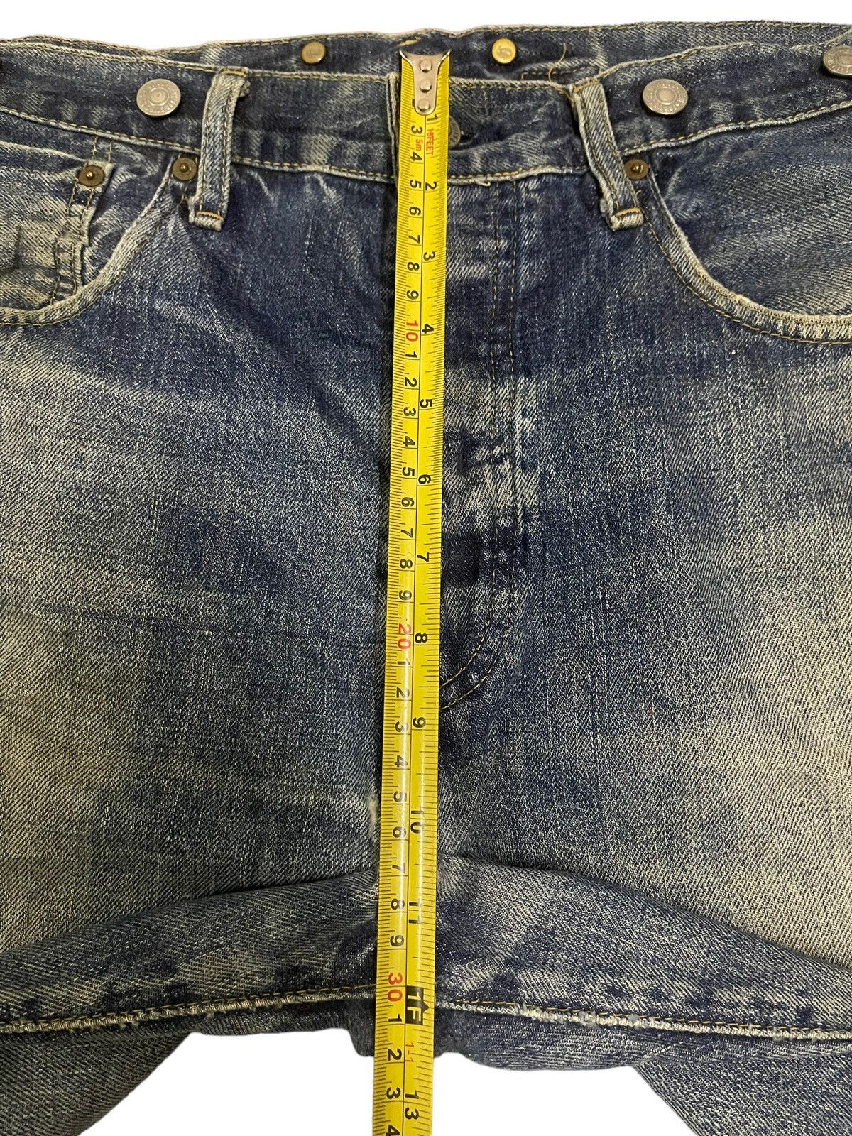 Levi's Vintage 80s Levis Blue Wash Distressed Style Short Jeans Size US 33 - 12 Thumbnail