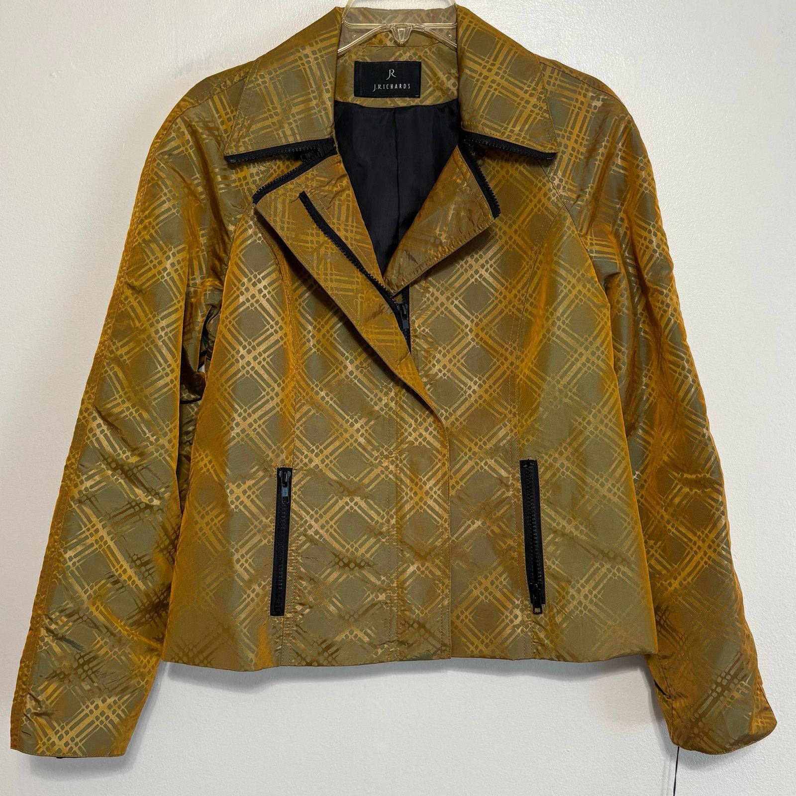 Other J. Richards Gold Toned Plaid Zip Iridescent Jacket Size 8 Size M / US 6-8 / IT 42-44 - 1 Thumbnail