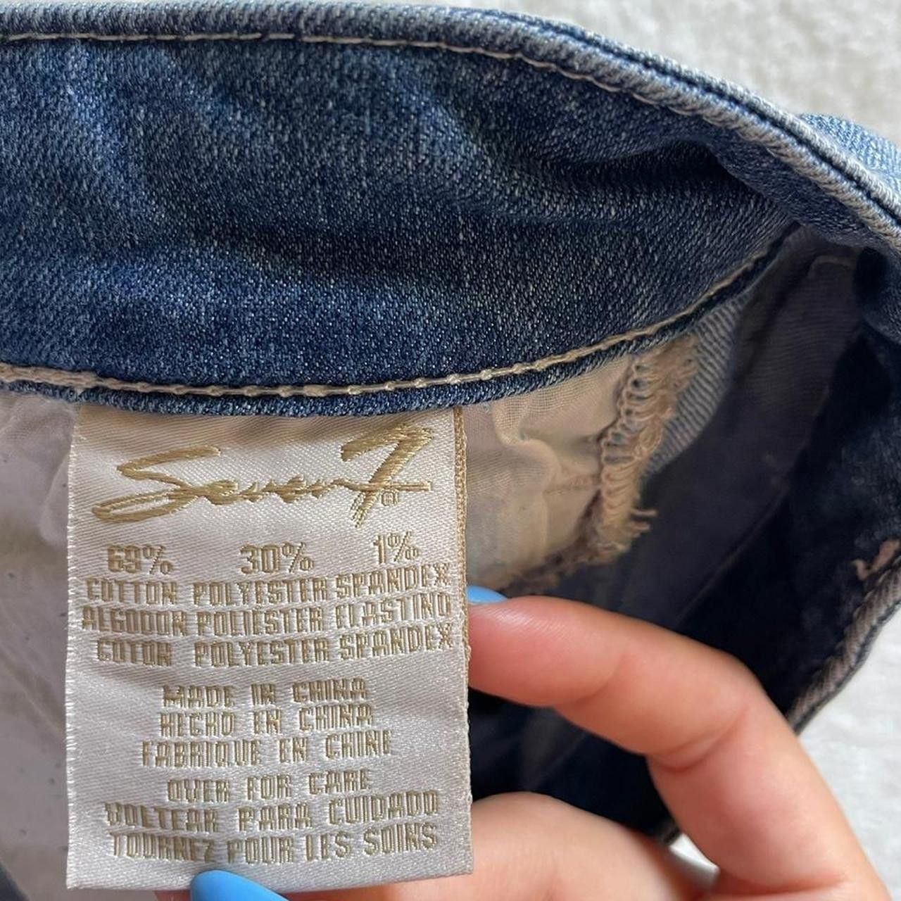 Seven 7 Seven7 denim mini shorts with lacy details Size 31" - 3 Thumbnail