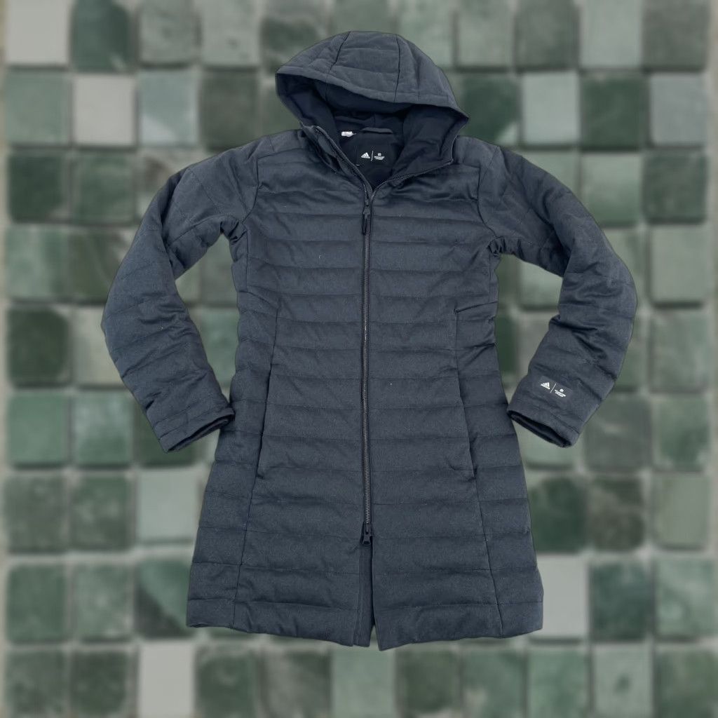 Reigning Champ Adidas Reigning Champ Parka Women Small Grey Duck Down Puffer Hooded Full Zip Jacket Size S / US 4 / IT 40 - 1 Thumbnail