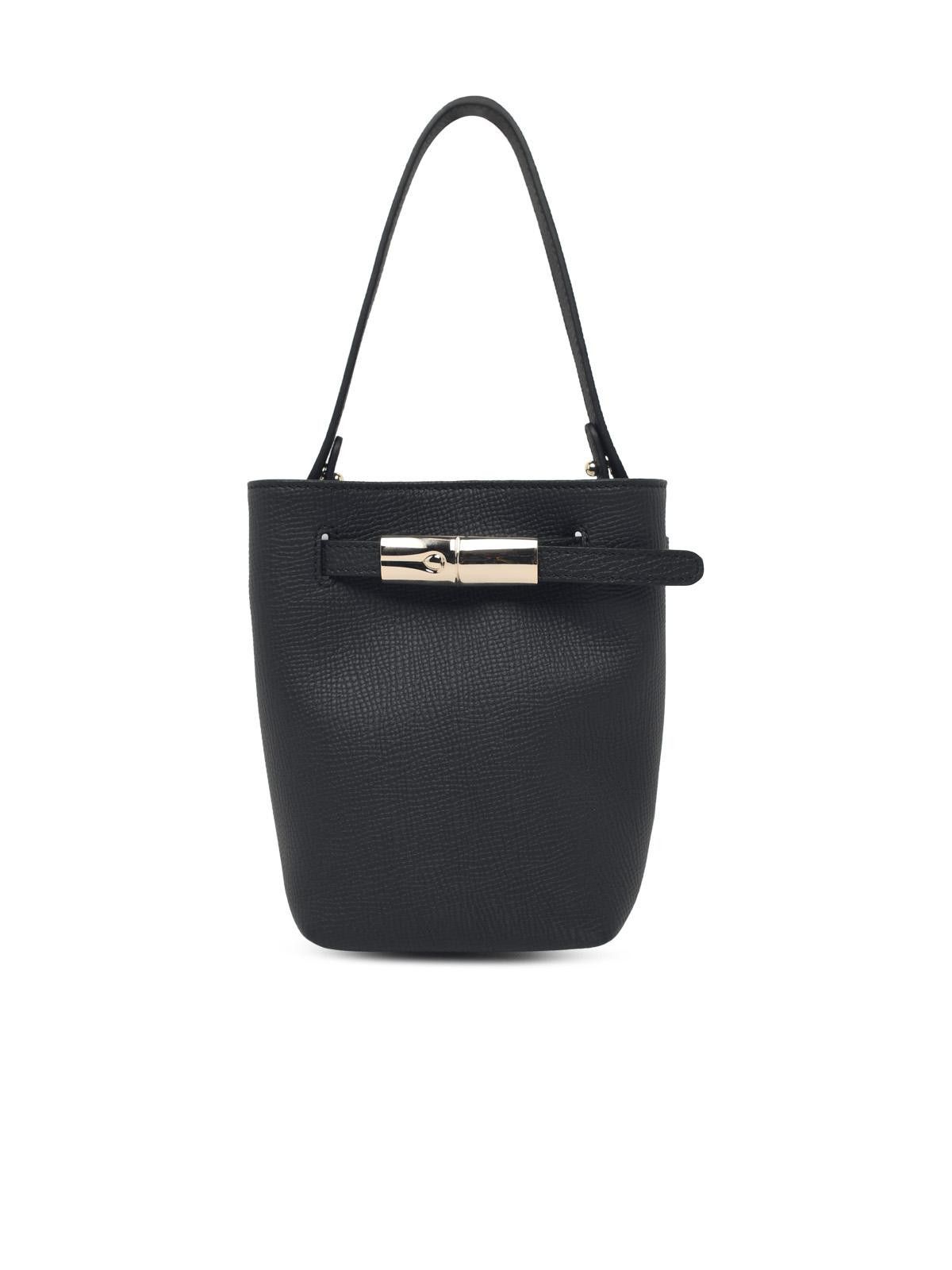 Longchamp LONGCHAMP 'Le Smart Flow' Black Leather Bag Size ONE SIZE - 1 Thumbnail