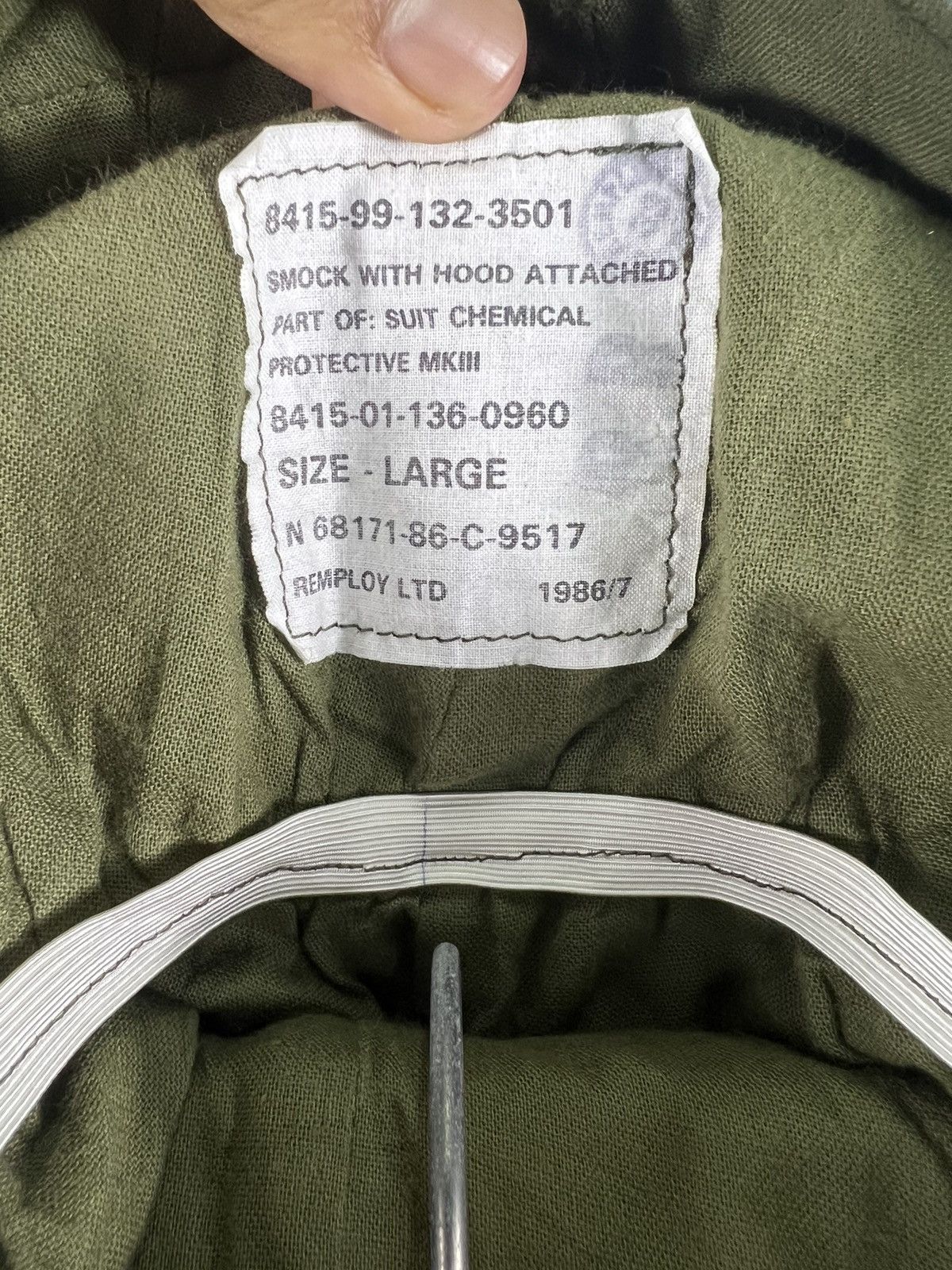 Vintage 🔥 80's Vtg Military Anorak Smock w/Hood Swedish C/Protective Size US L / EU 52-54 / 3 - 10 Thumbnail