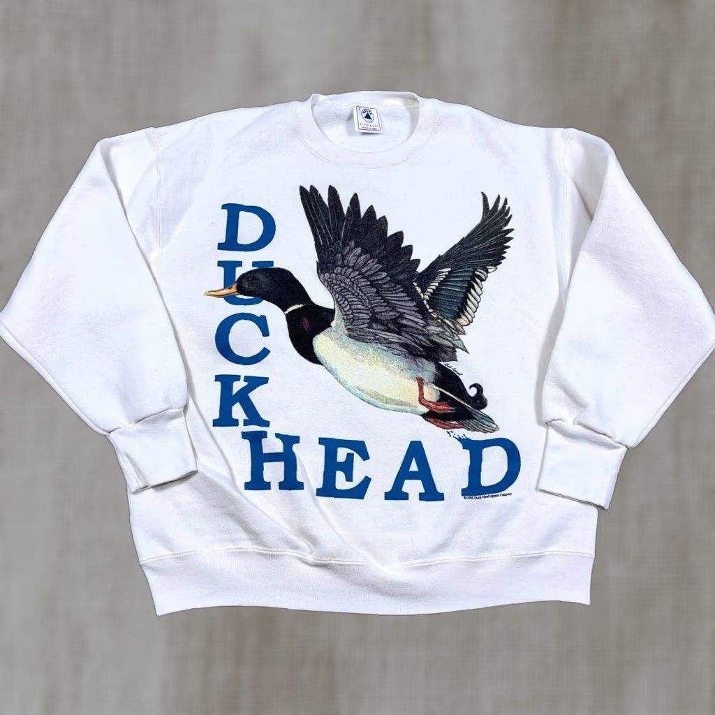 Vintage Vintage Duck Head Sweatshirt Men M White 90s Crewneck Spellout Nature Adult Size US M / EU 48-50 / 2 - 1 Thumbnail