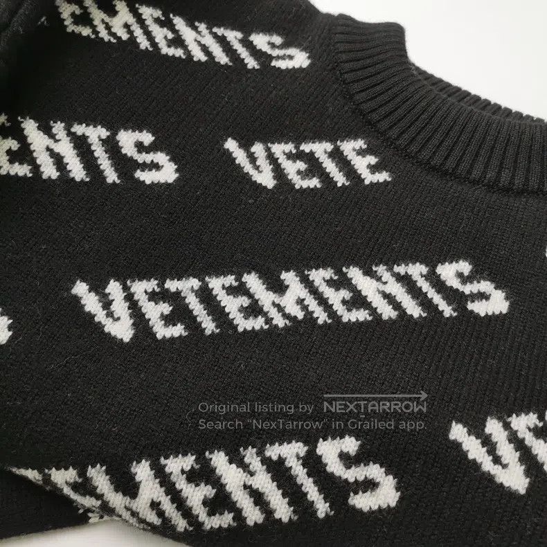 Vetements Vetements Wool letter logo round-neck long-sleeved sweater Size US M / EU 48-50 / 2 - 3 Thumbnail
