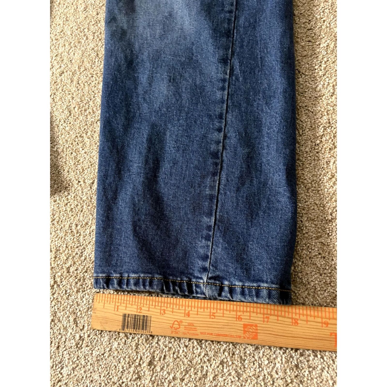 Lee Lee Jeans Womens 14 Blue Medium Wash Straight Classic Fit Stretch Denim 38x26 Size 36" / US 14 / IT 50 - 3 Thumbnail